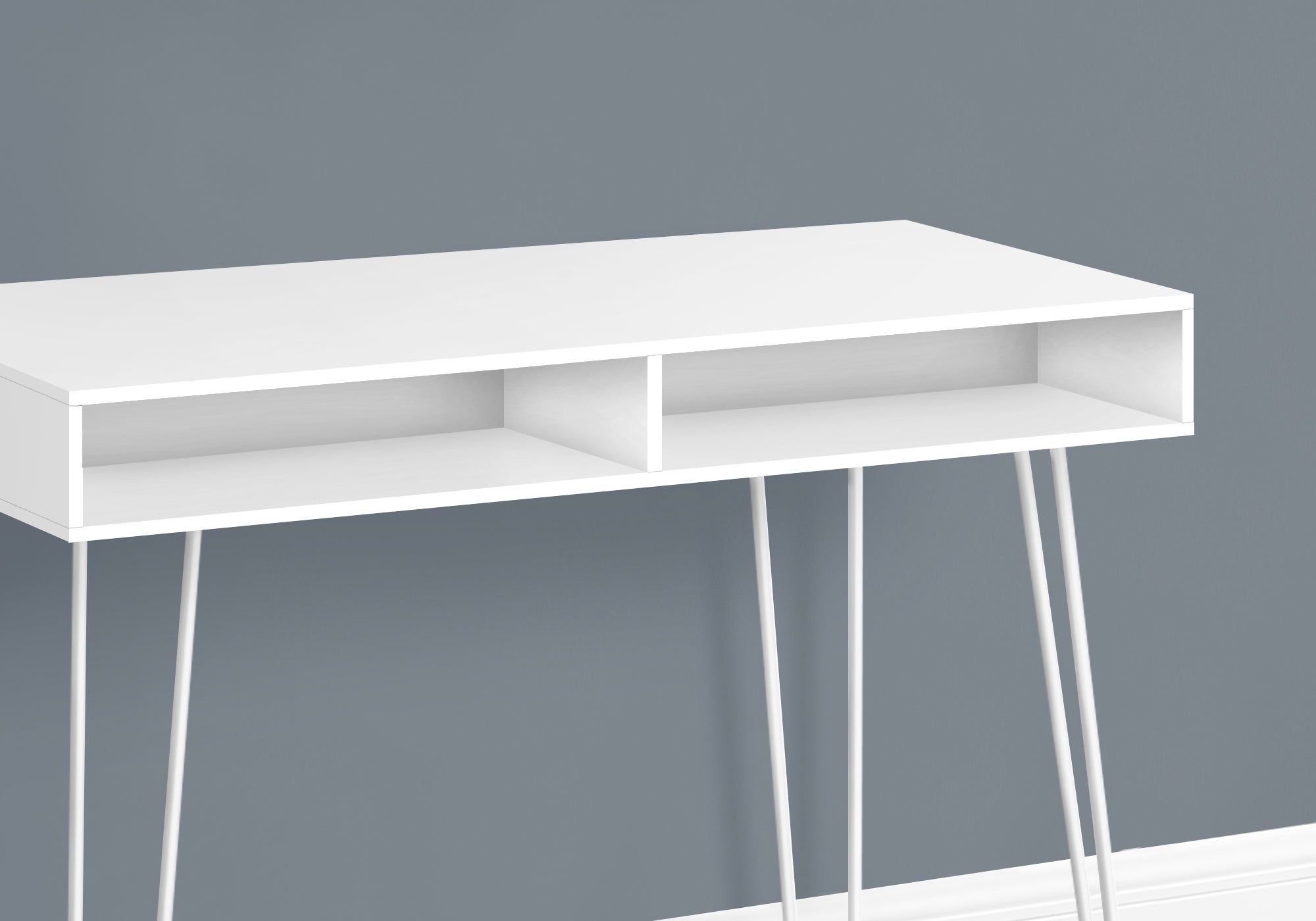 Computer Desk - 40L / White / White Metal