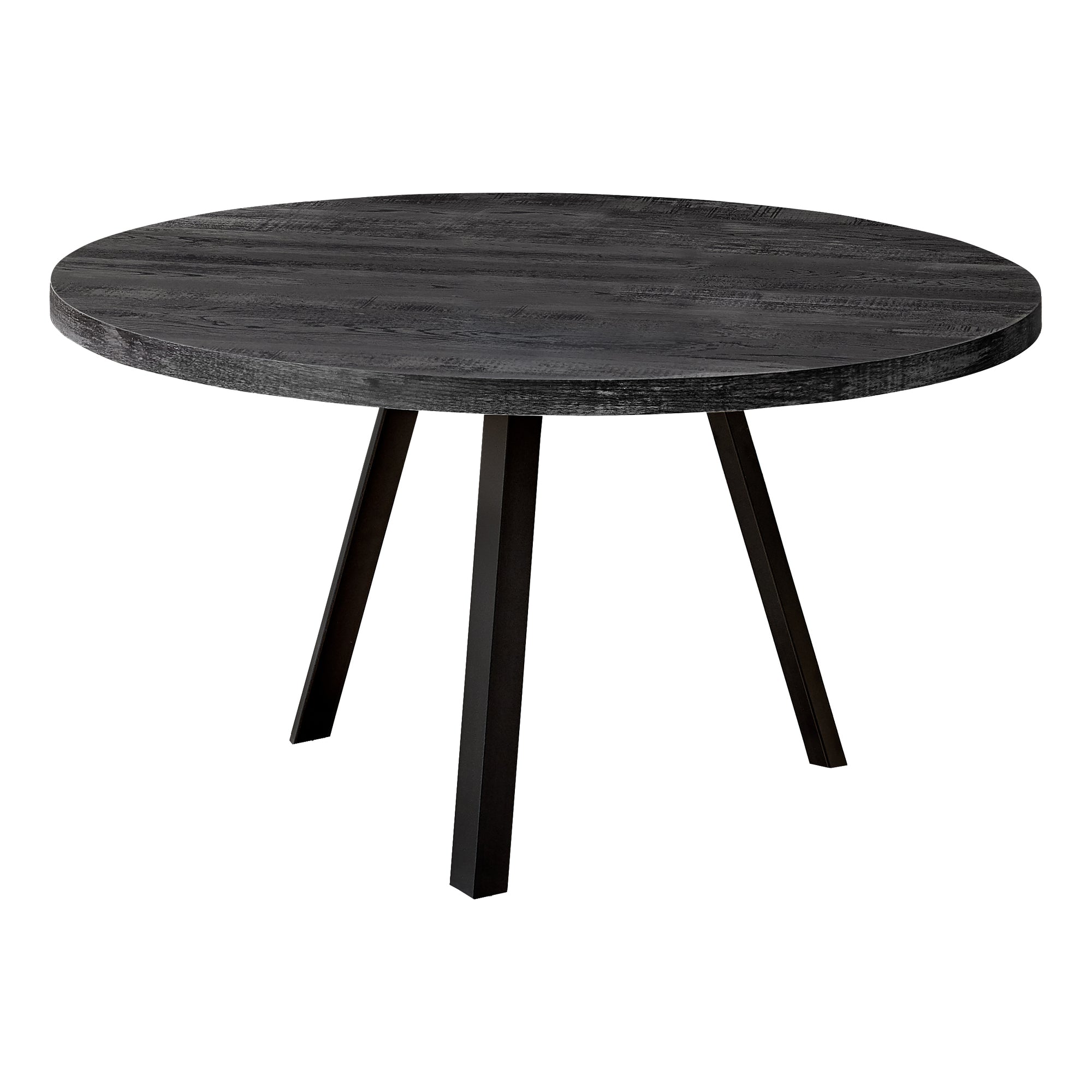 Coffee Table - 36Dia/ Black Reclaimed Wood / Black Metal