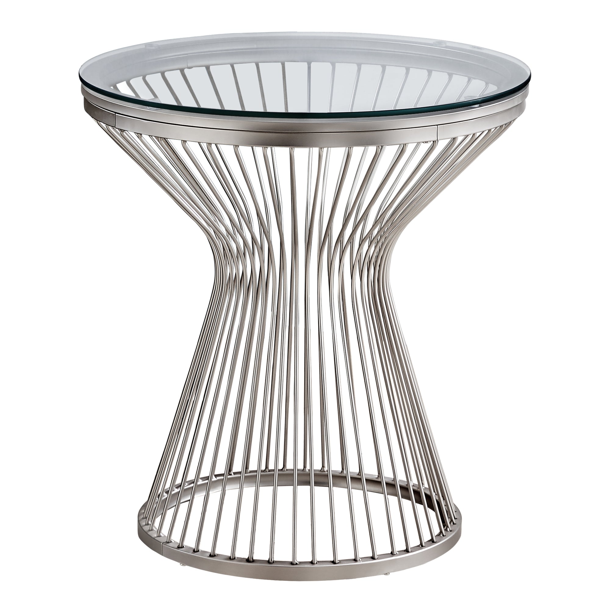 Accent Table - 24H / Stainless Steel With Tempered Glass
