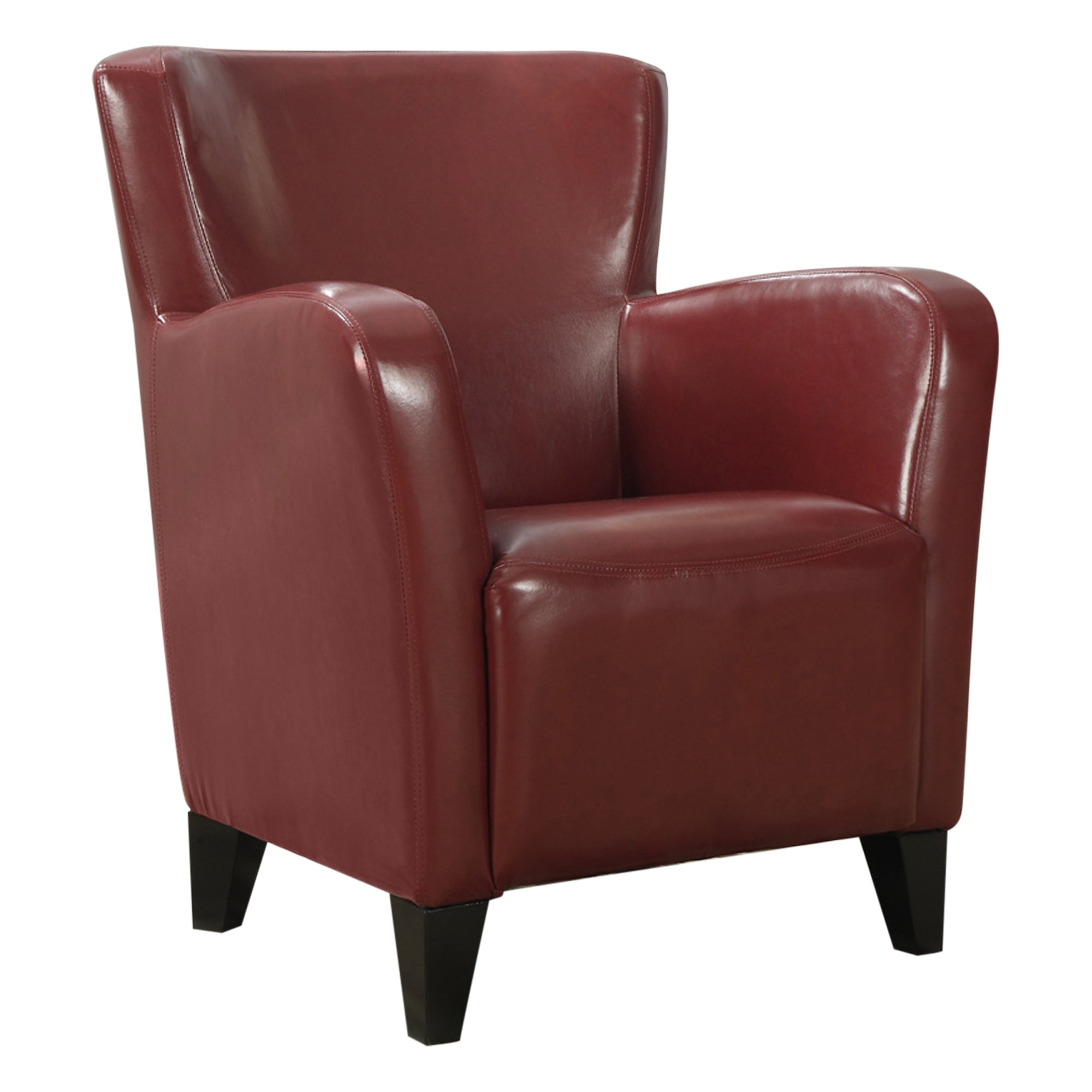 Accent Chair - Red Leather-Look Fabric