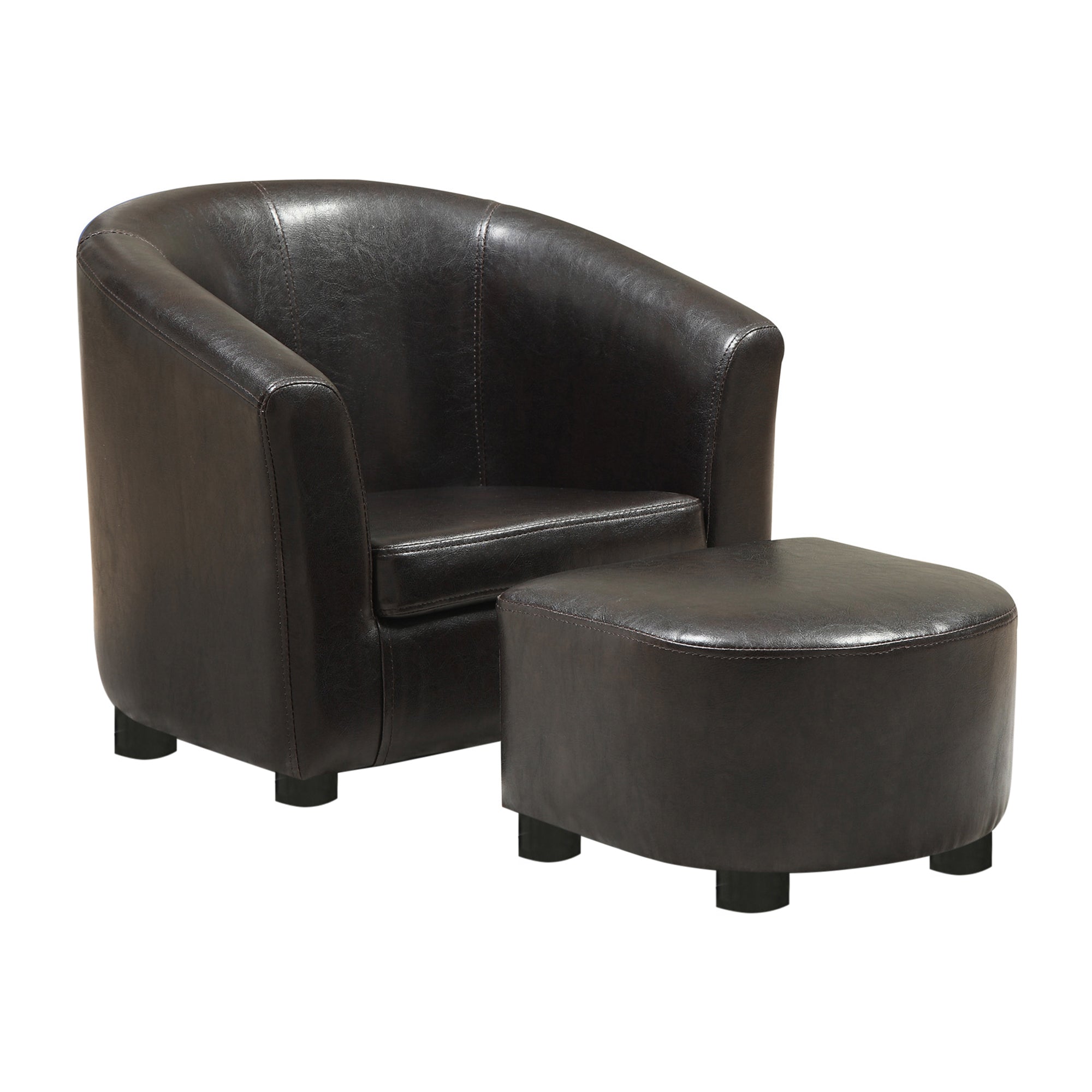 Juvenile Chair - 2 Pcs Set / Dark Brown Leather-Look