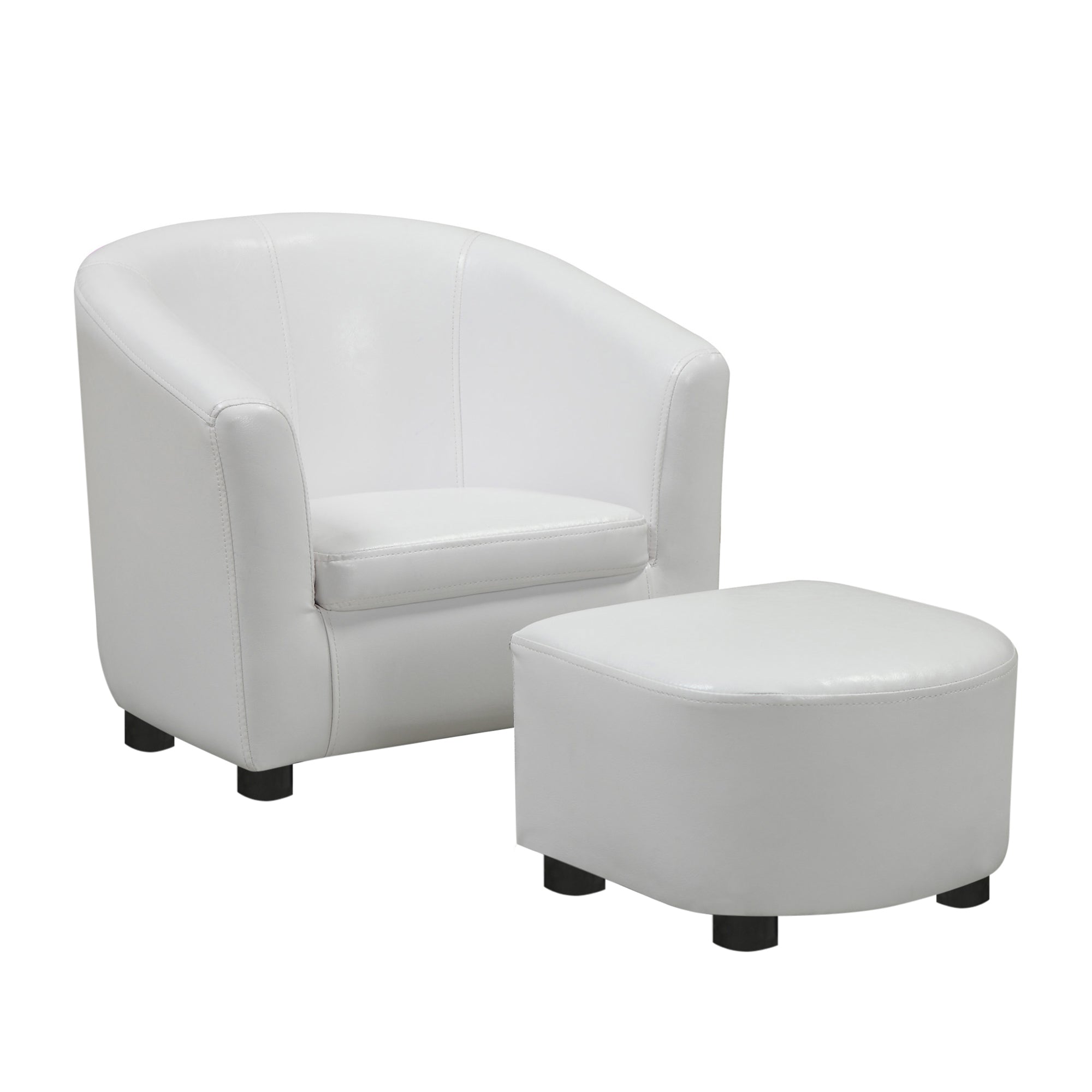 Juvenile Chair - 2 Pcs Set / White Leather-Look Fabric