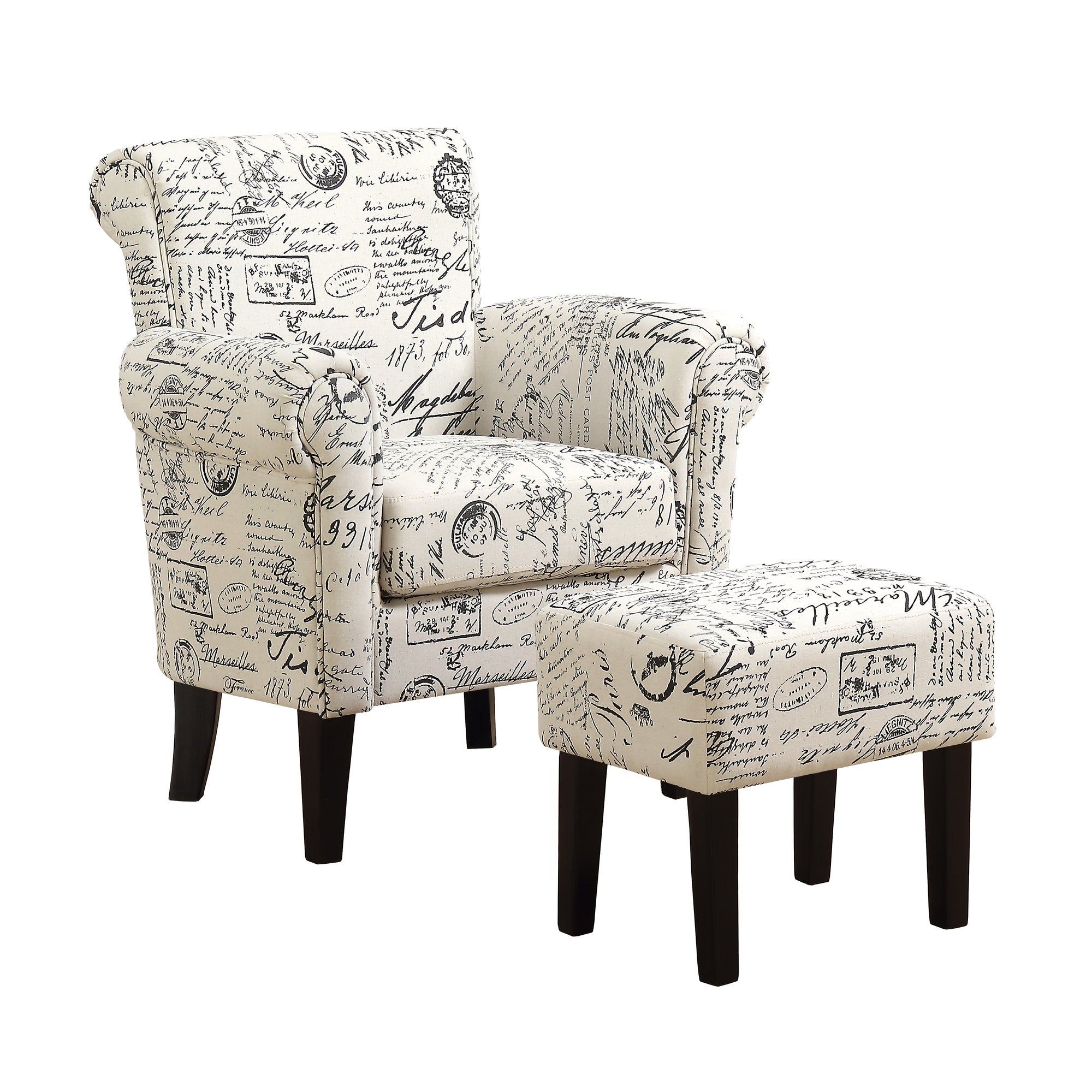 Accent Chair - 2Pcs Set / Vintage French Fabric