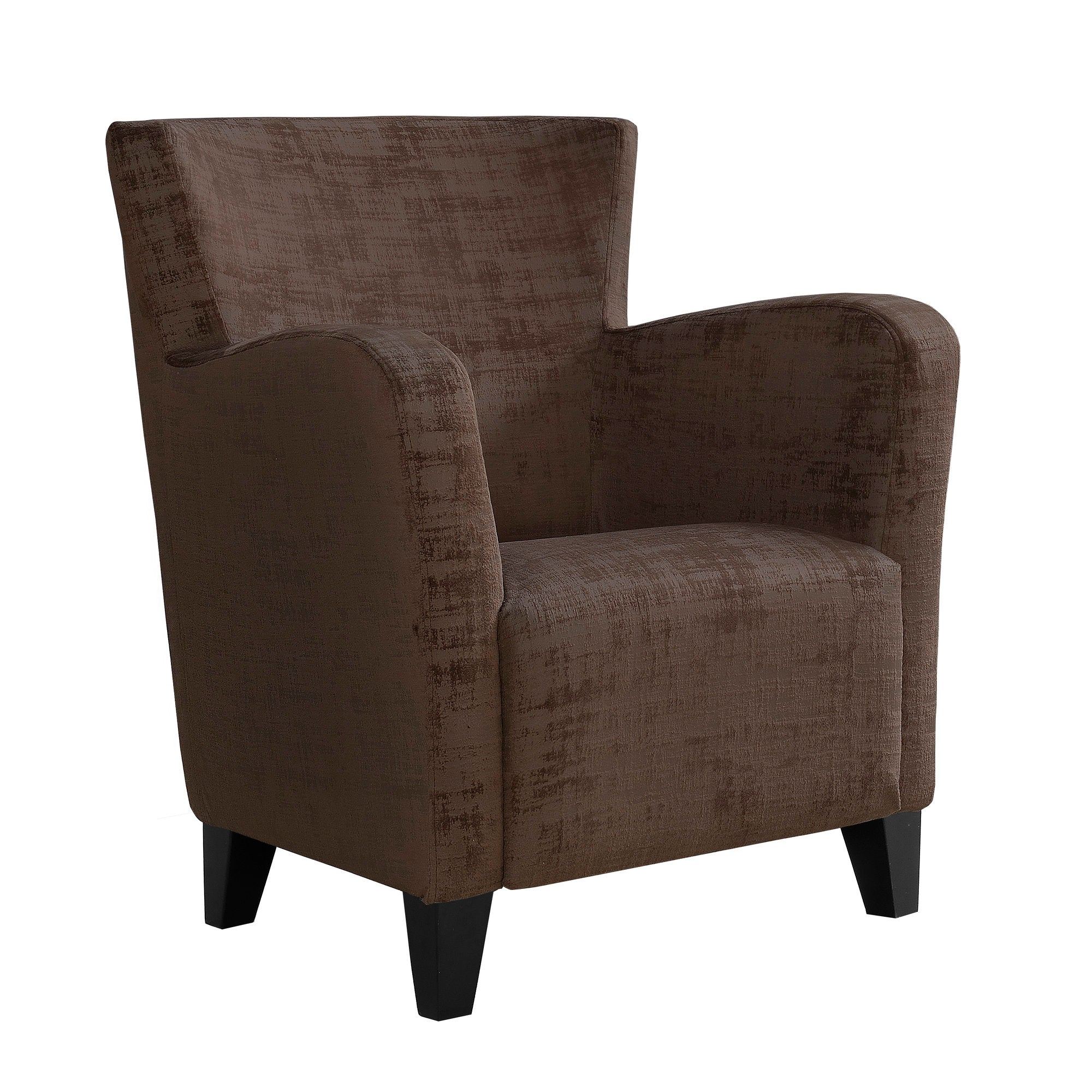 Accent Chair - Brown Brushed Velvet Fabric