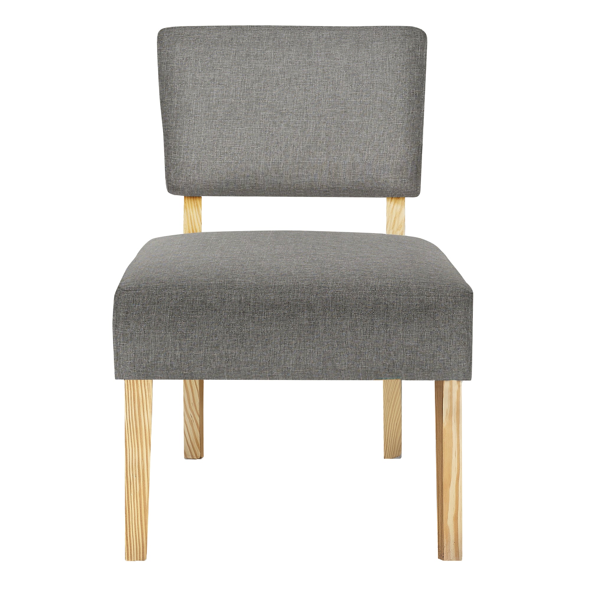 Accent Chair - Light Grey Fabric / Natural Wood Legs