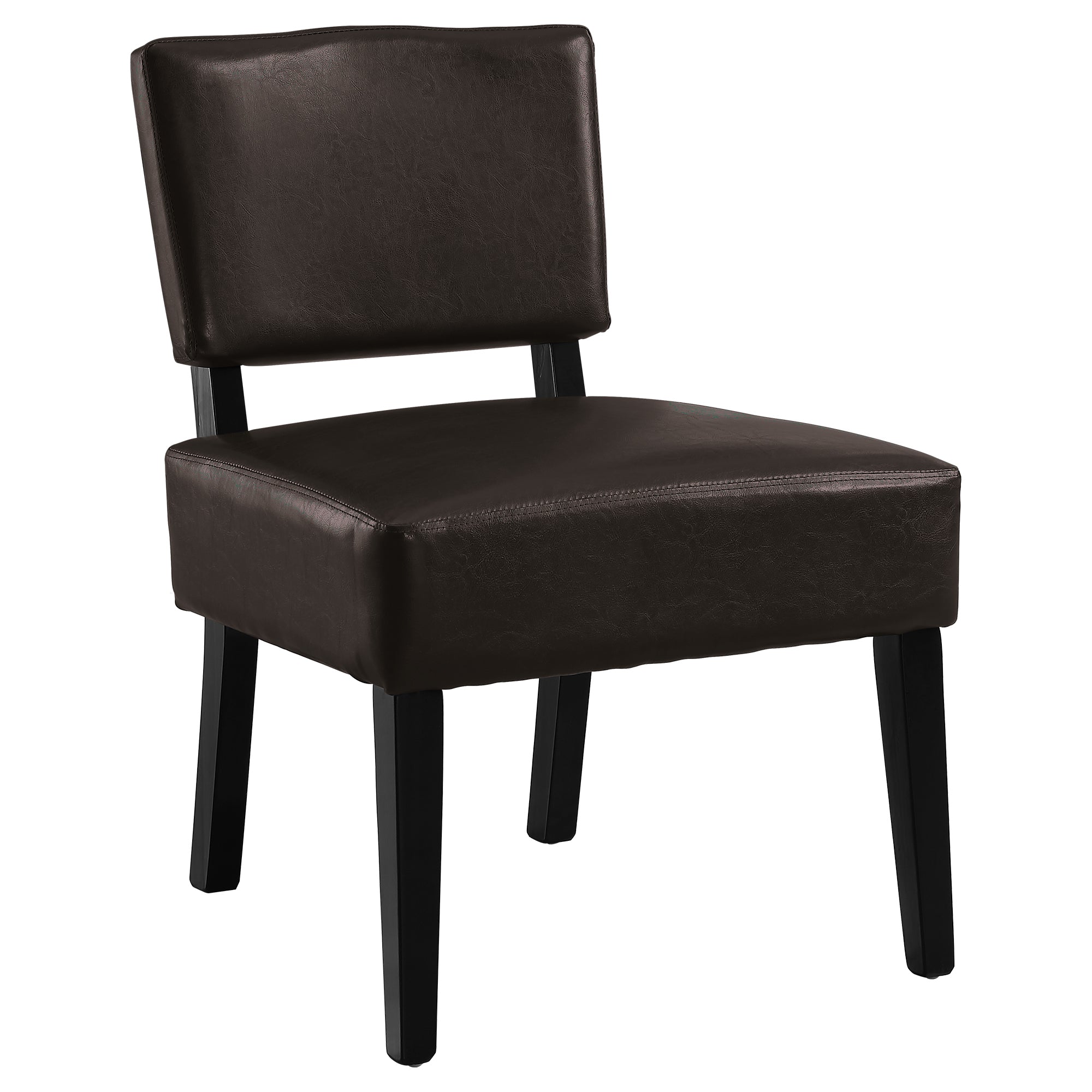 Accent Chair - Dark Brown Leather-Look Fabric