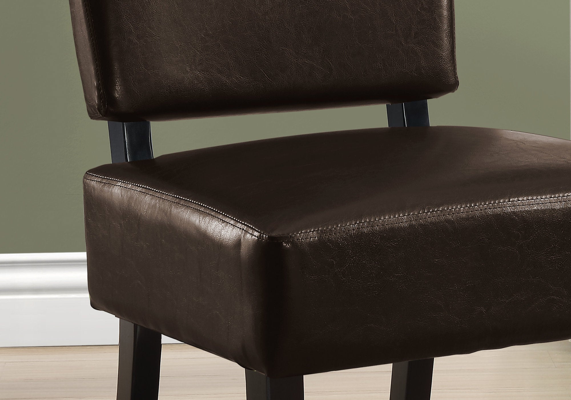 Accent Chair - Dark Brown Leather-Look Fabric