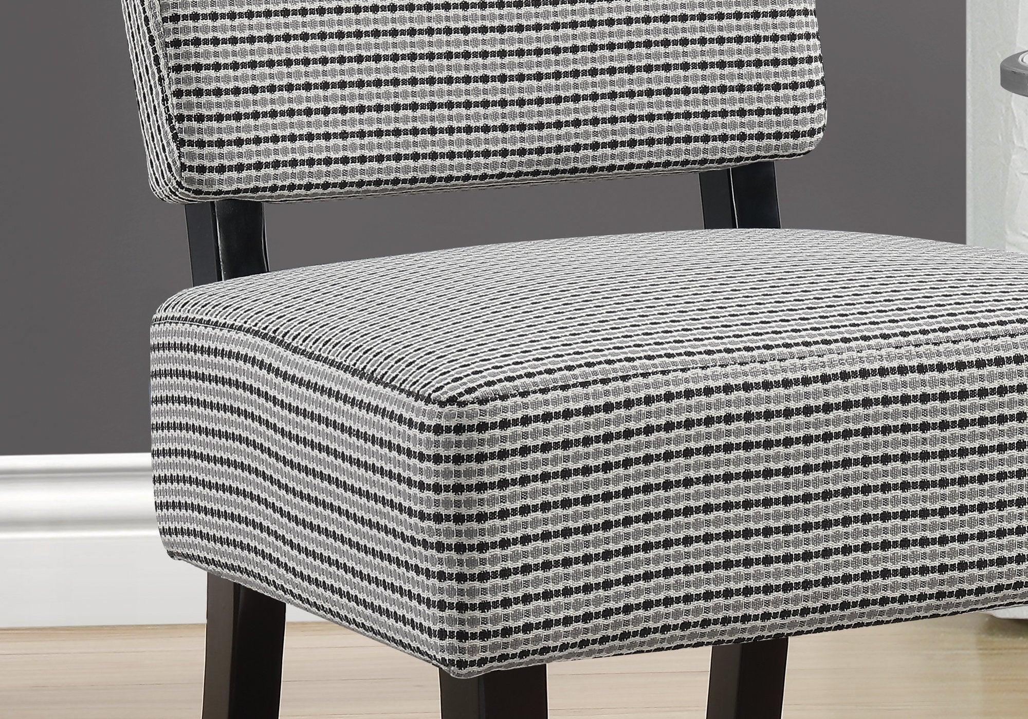 Accent Chair - Light Grey / Black Abstract Dot Fabric