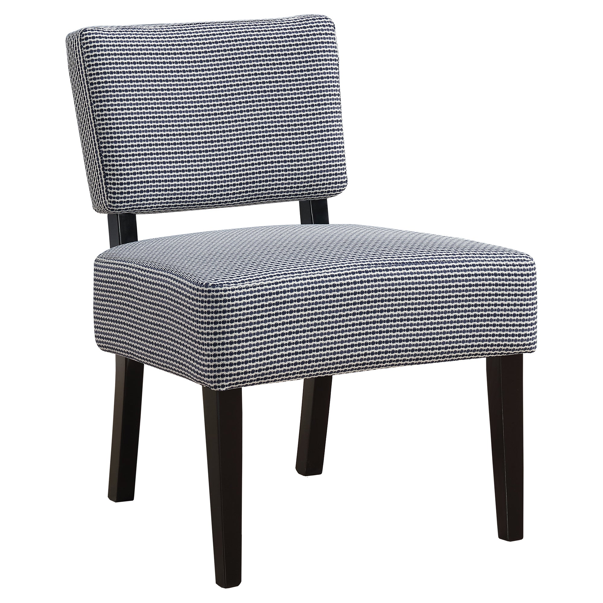 Accent Chair - Light / Dark Blue Abstract Dot Fabric