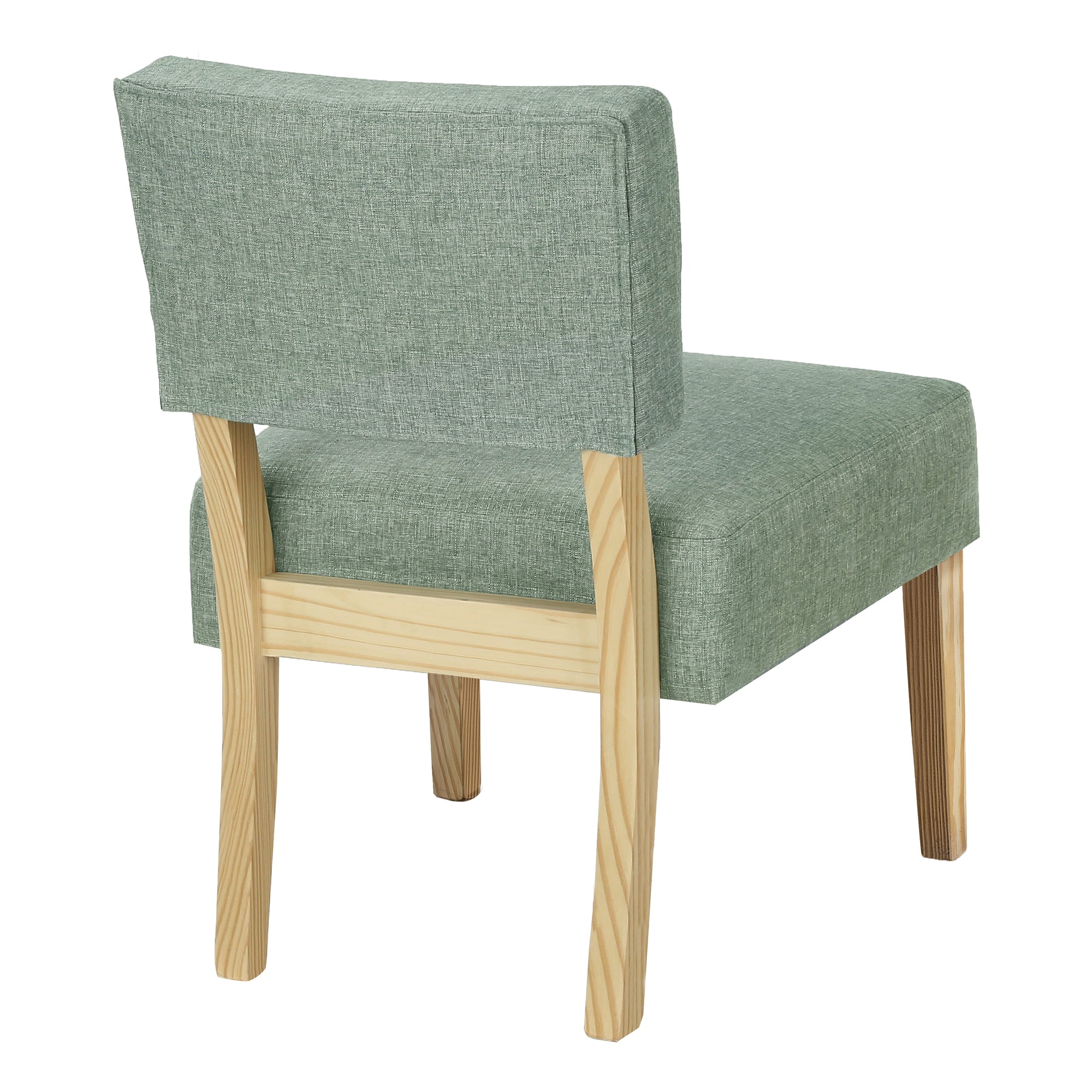 Accent Chair - Light Green Fabric / Natural Wood Legs
