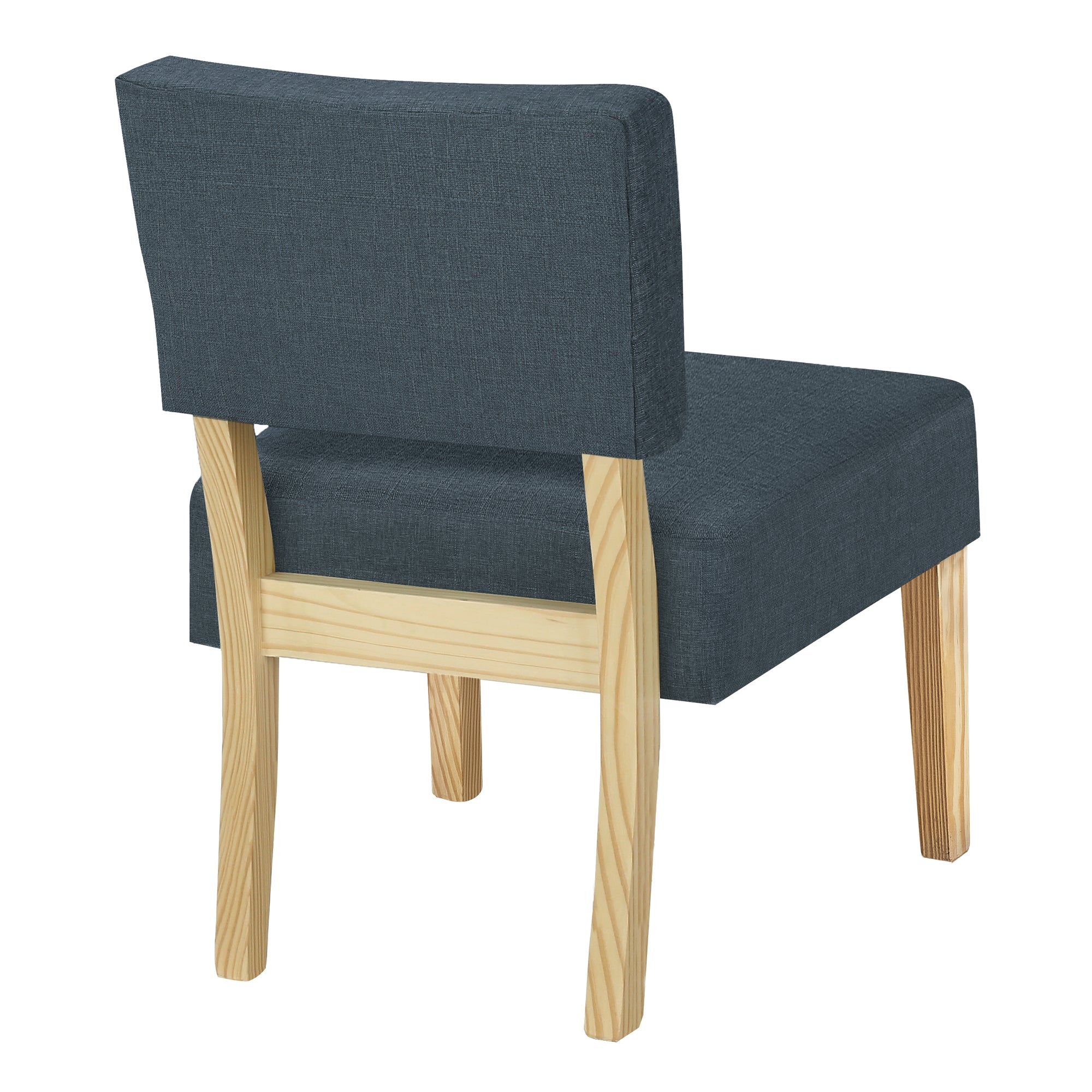 Accent Chair - Blue Fabric / Natural Wood Legs