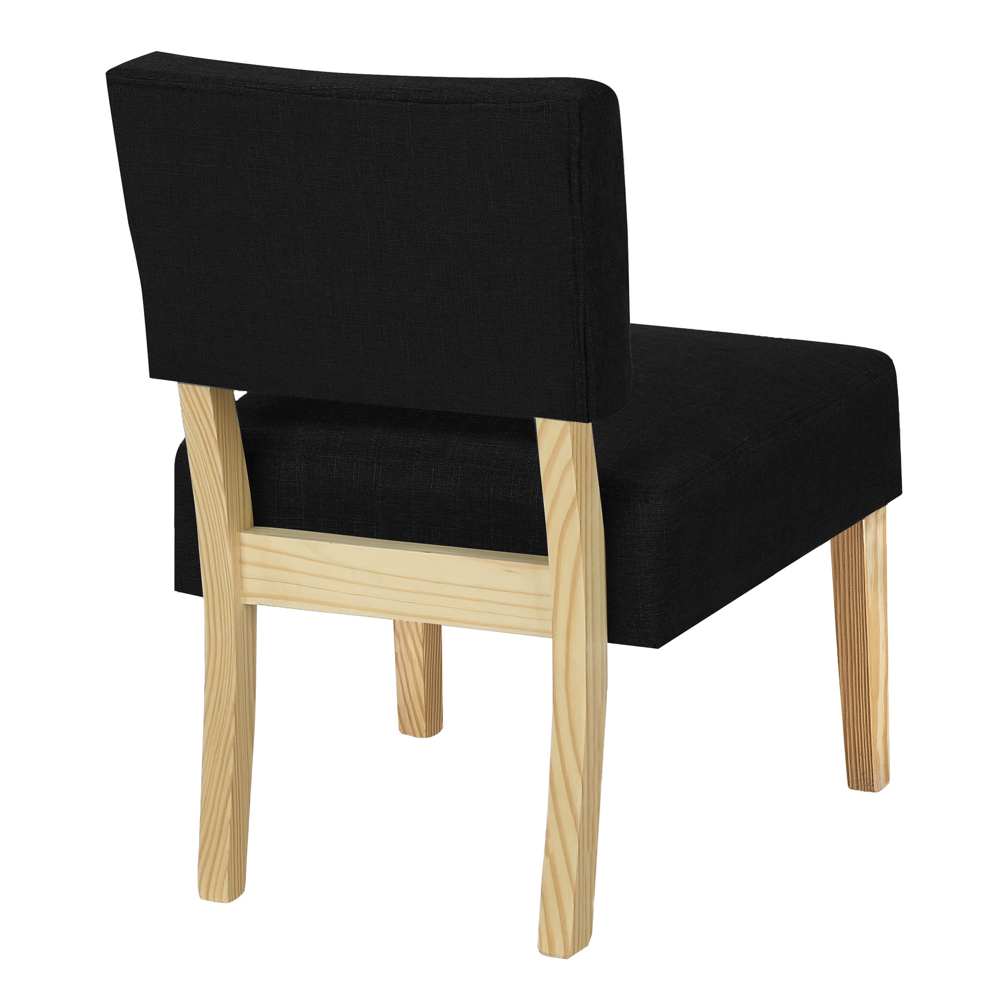 Accent Chair - Black Fabric / Natural Wood Legs