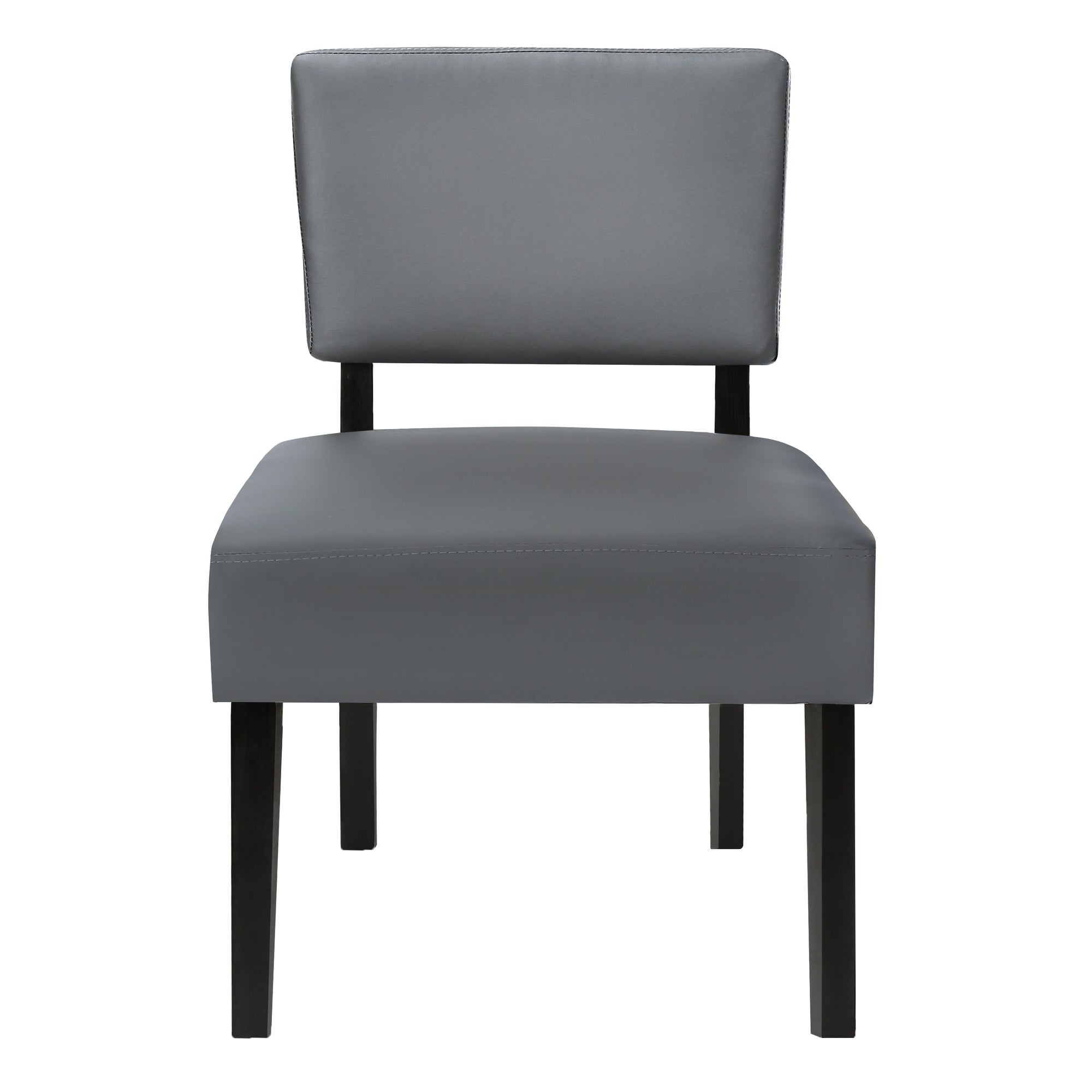 Accent Chair - Grey Leather-Look Fabric