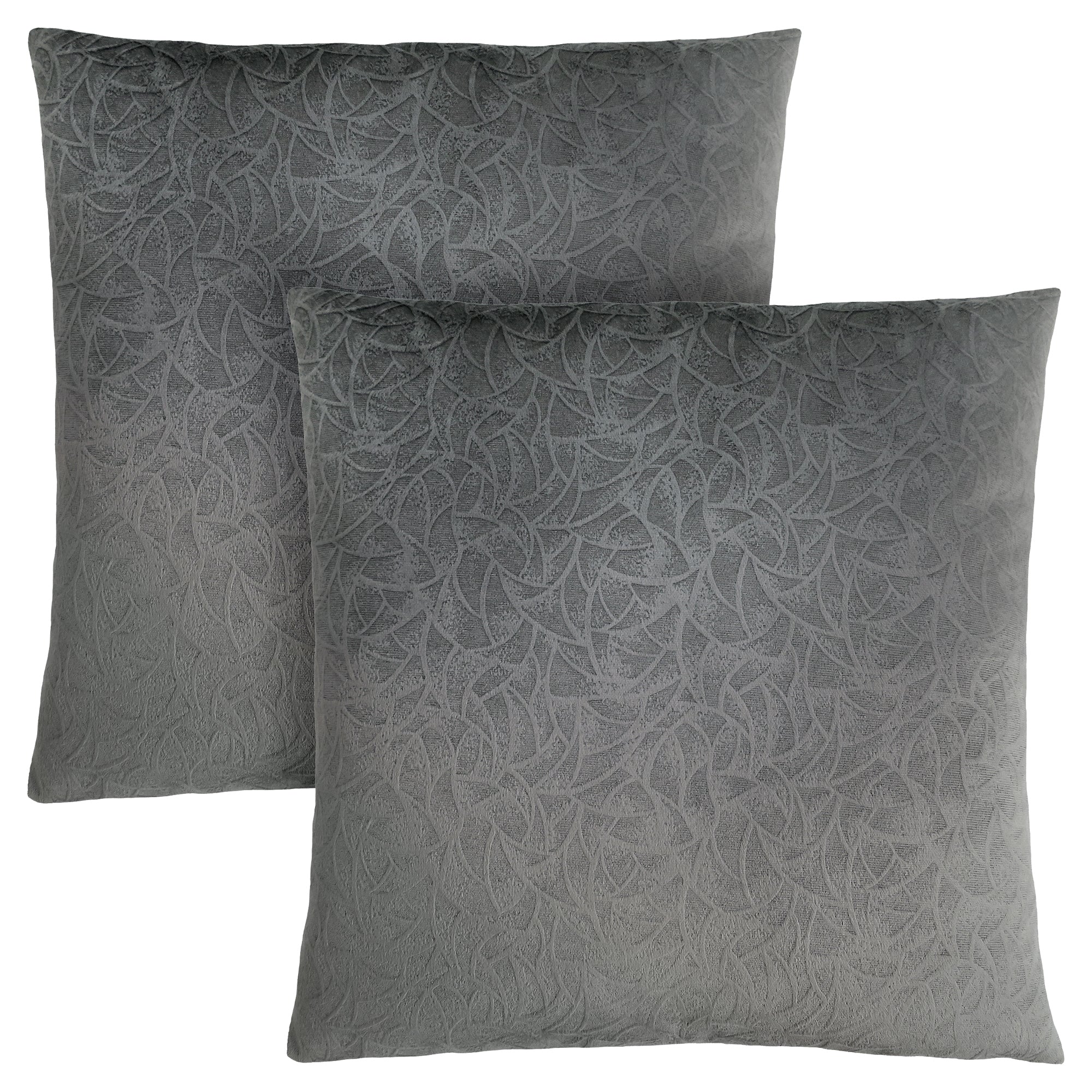 Pillow - 18X 18 / Dark Grey Floral Velvet / 2Pcs