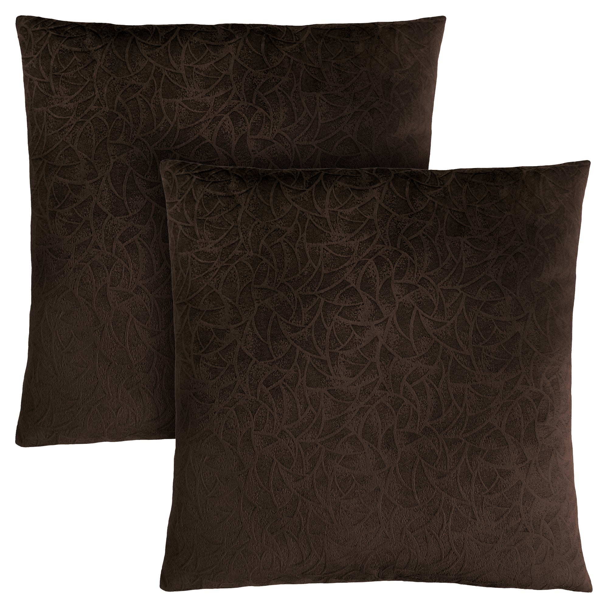 Pillow - 18X 18 / Dark Brown Floral Velvet / 2Pcs