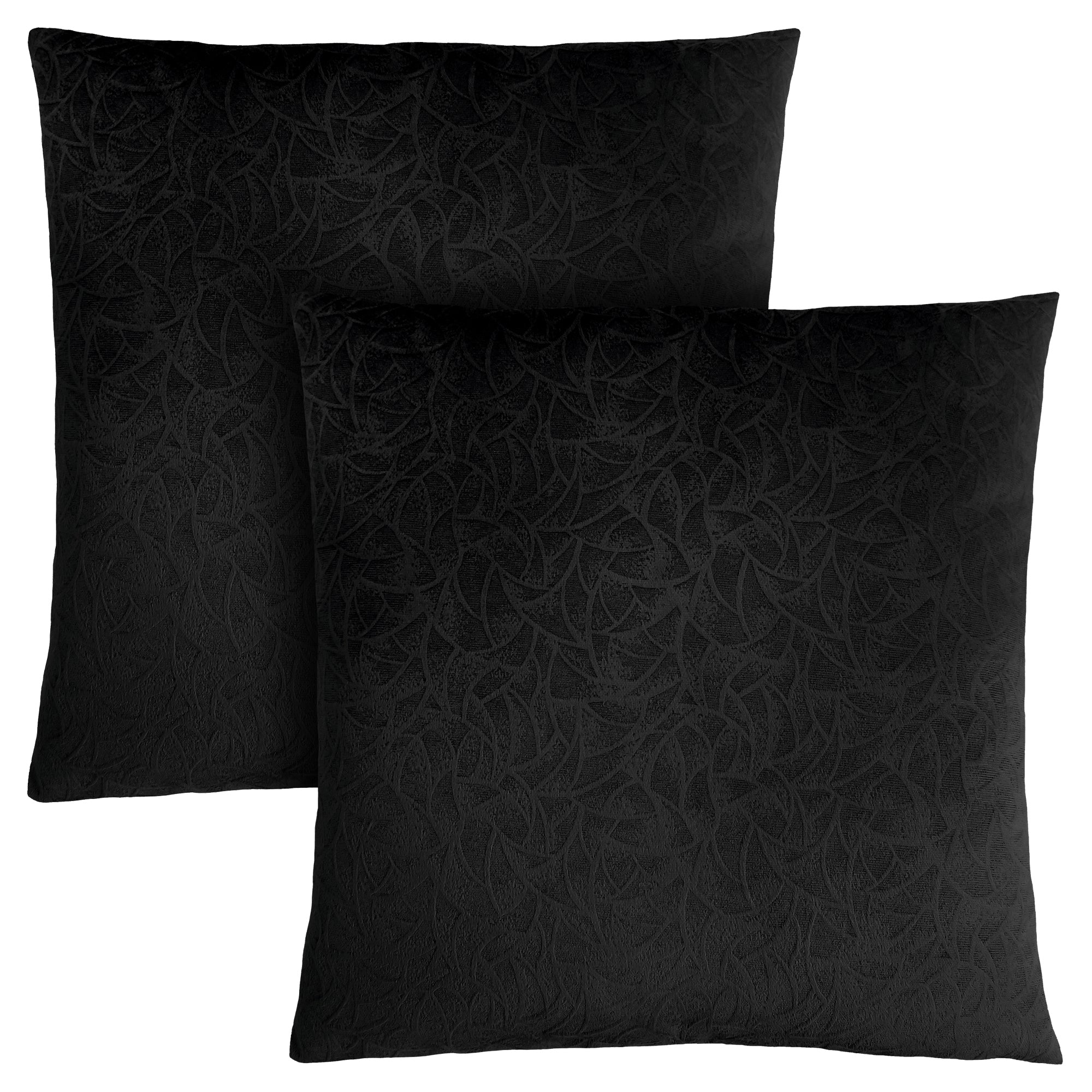 Pillow - 18X 18 / Black Floral Velvet / 2Pcs