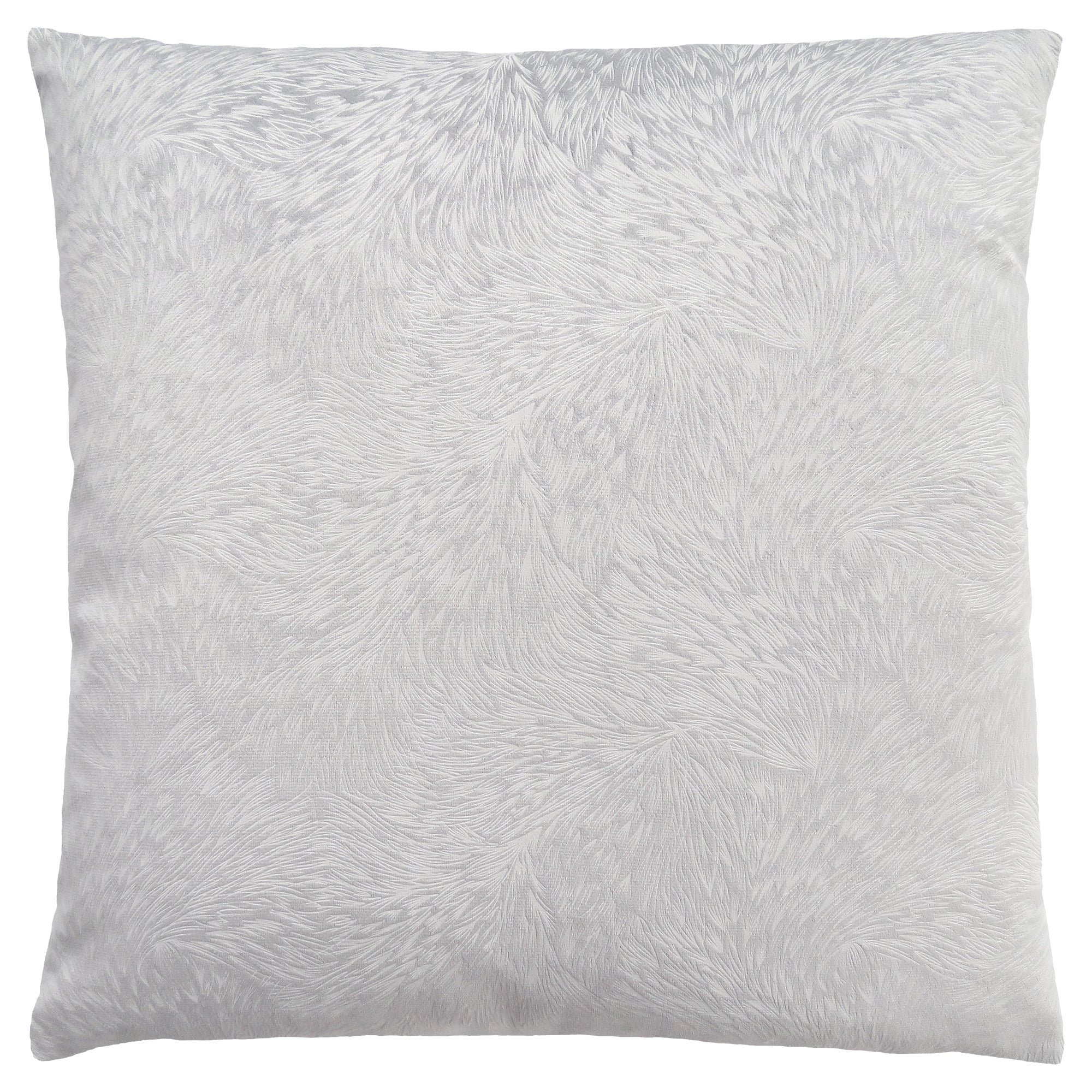 Pillow - 18X 18 / Light Grey Feathered Velvet / 1Pc