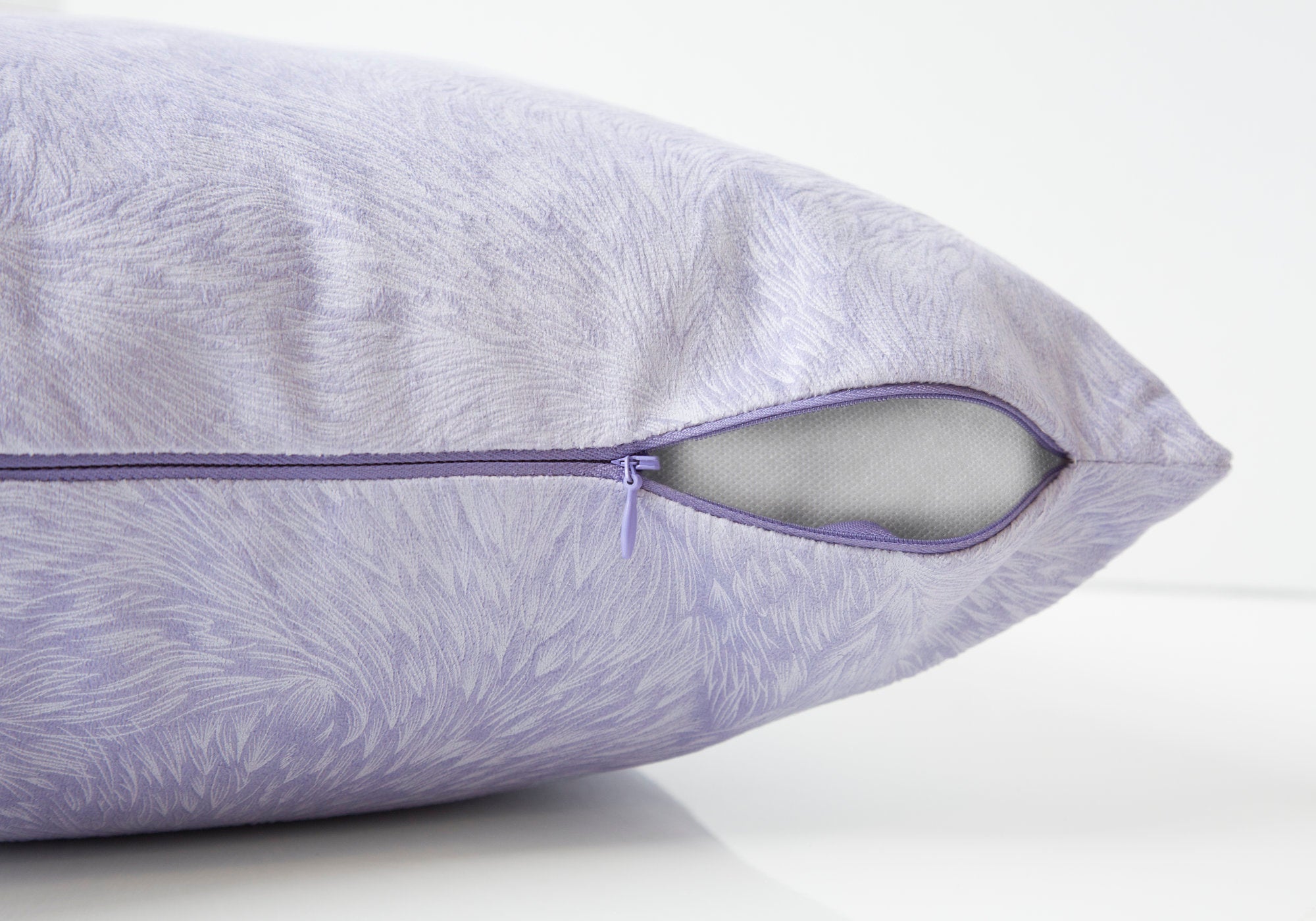 Pillow - 18X 18 / Light Purple Feathered Velvet / 1Pc
