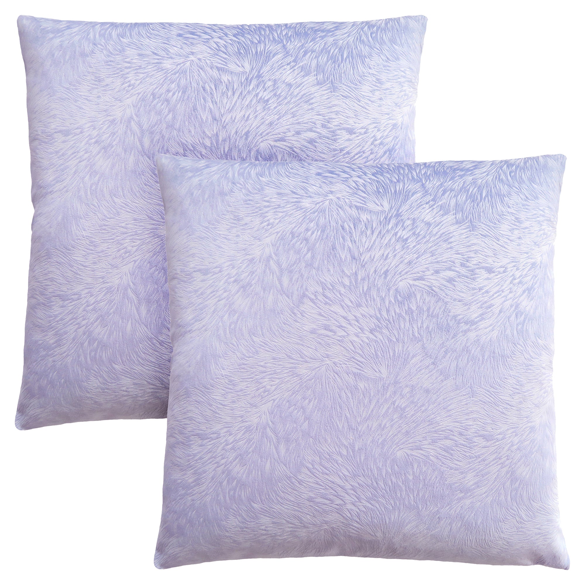 Pillow - 18X 18 / Light Purple Feathered Velvet / 2Pcs