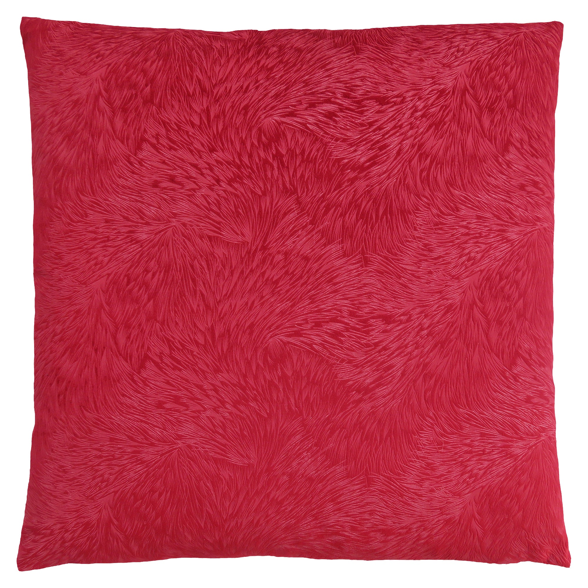 Pillow - 18X 18 / Red Feathered Velvet / 1Pc
