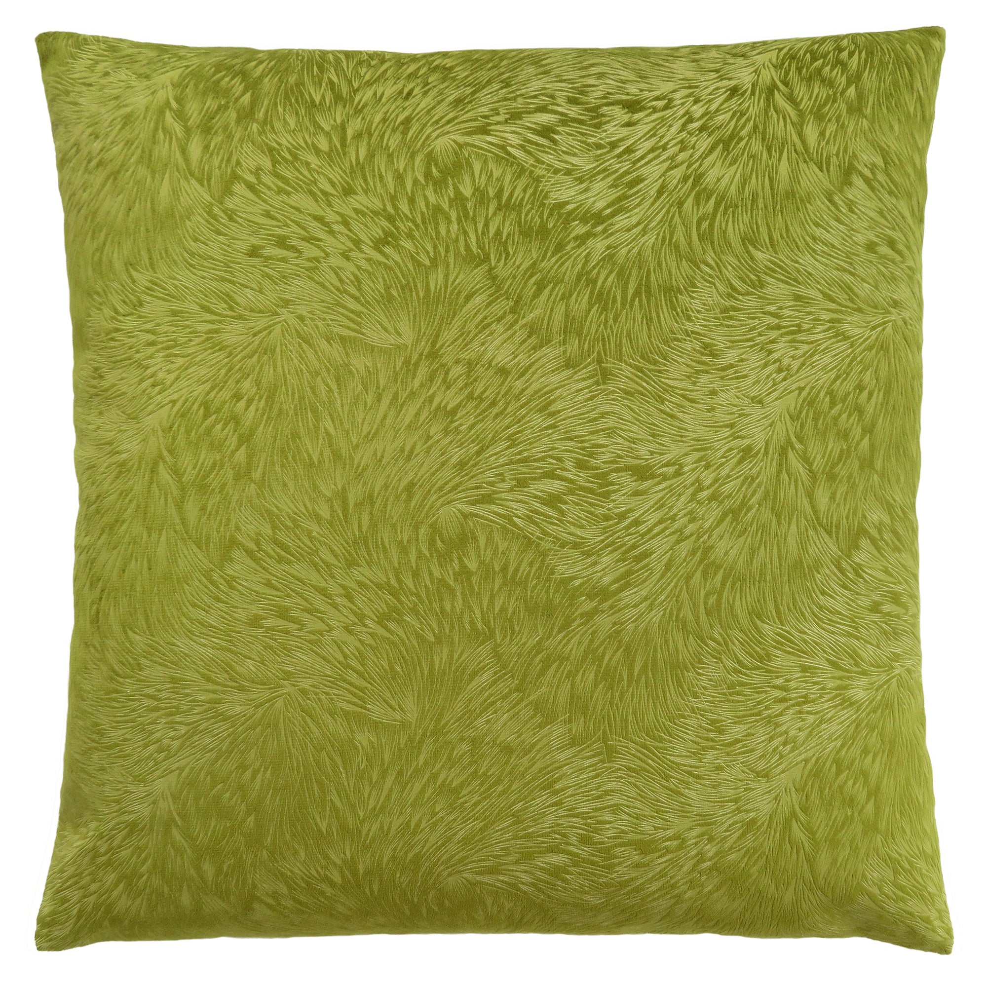 Pillow - 18X 18 / Lime Green Feathered Velvet / 1Pc