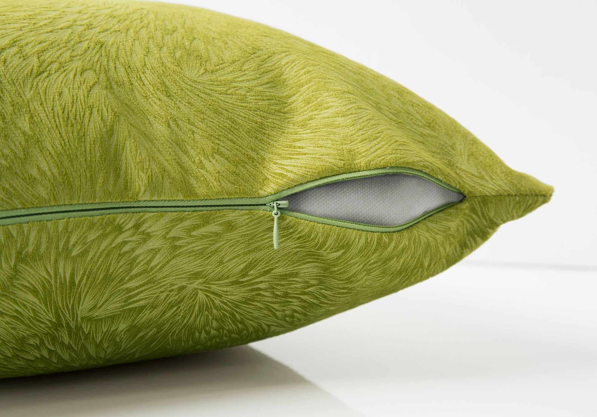 Pillow - 18X 18 / Lime Green Feathered Velvet / 2Pcs