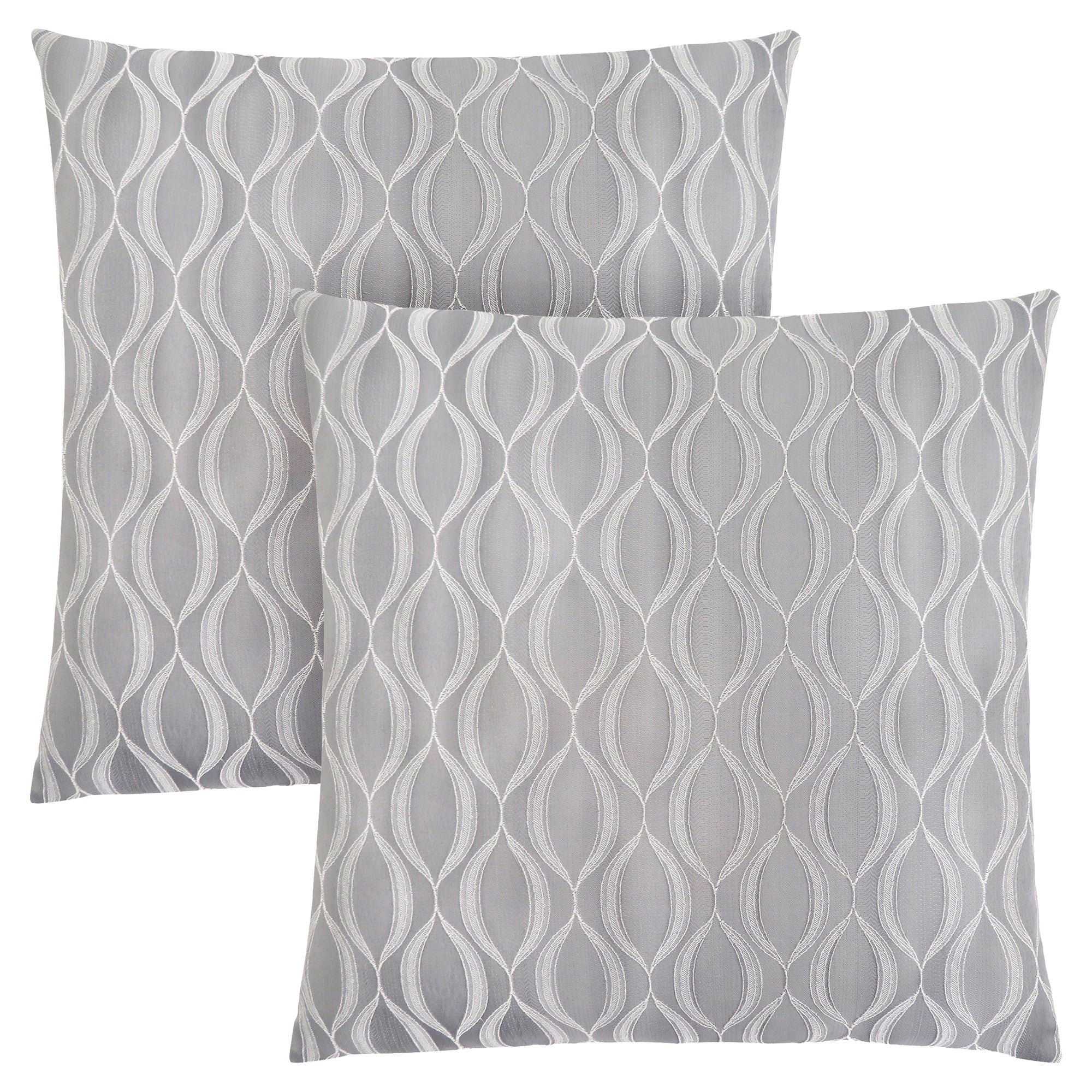 Pillow - 18X 18 / Grey Wave Pattern / 2Pcs