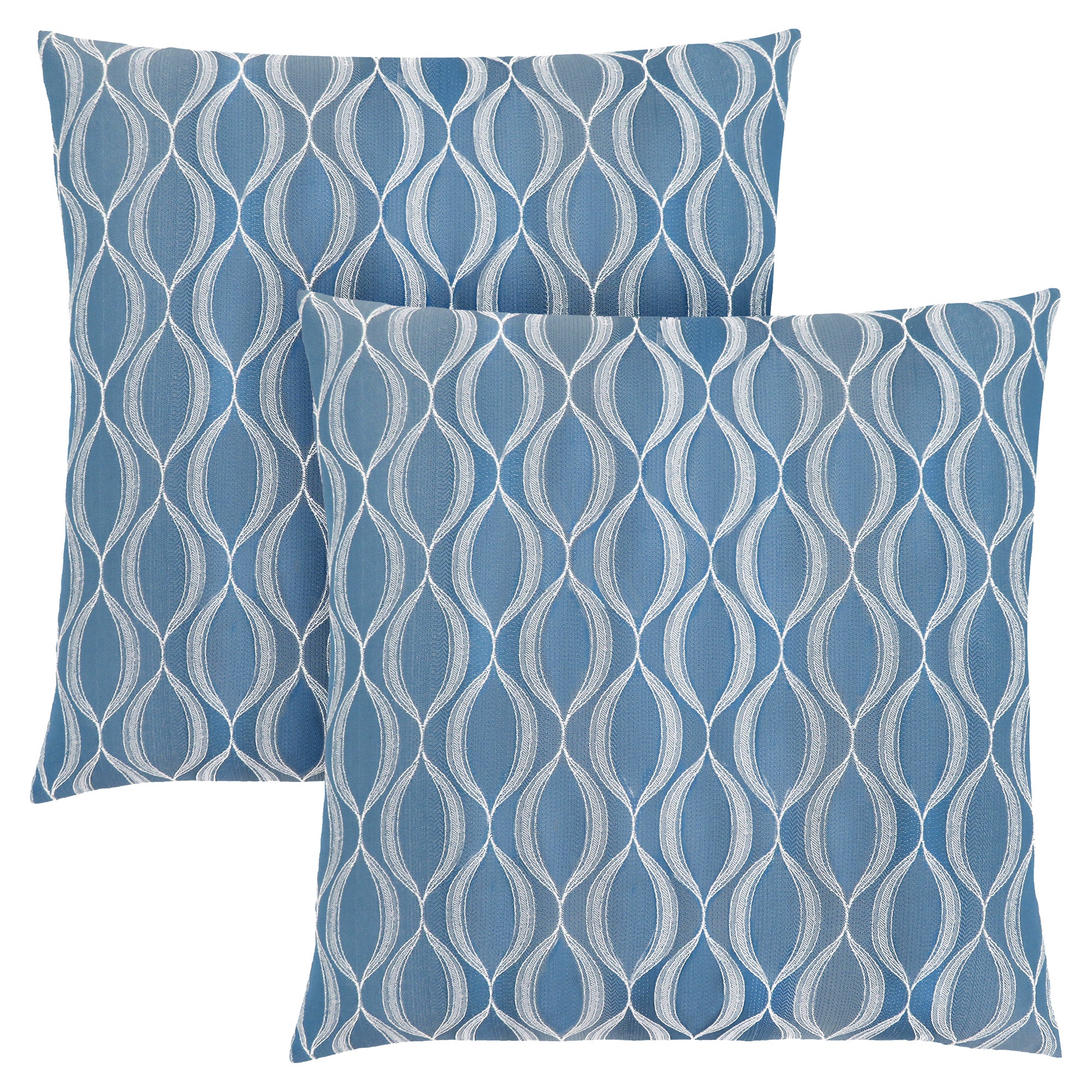 Pillow - 18X 18 / Blue Wave Pattern / 2Pcs