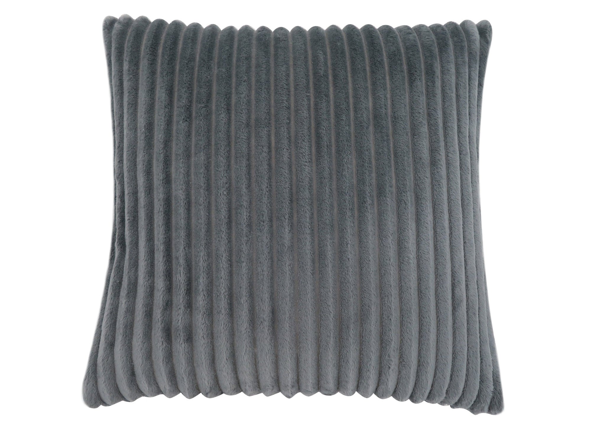 Pillow - 18X 18 / Grey Ultra Soft Ribbed Style / 1Pc