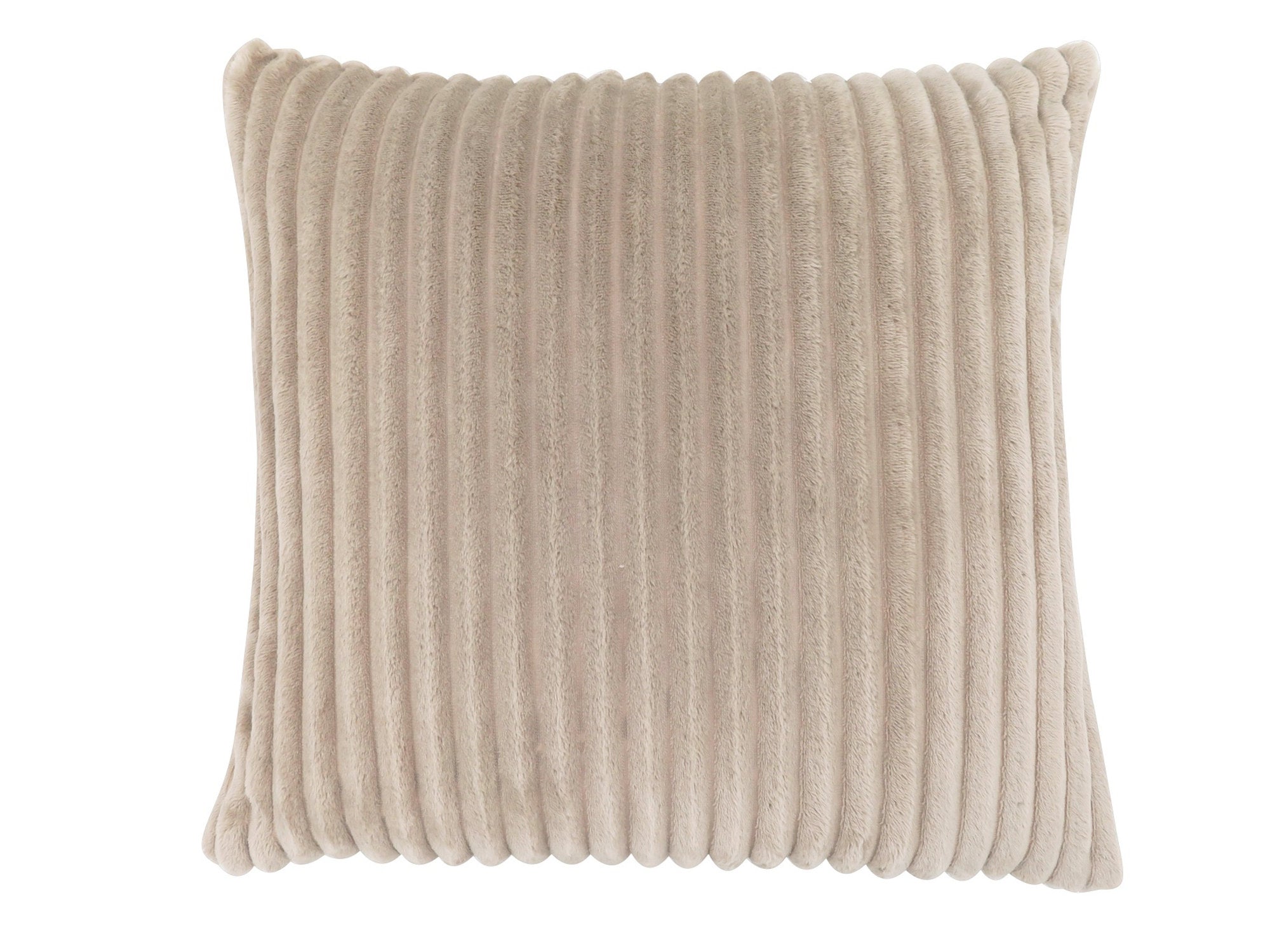 Pillow - 18X 18 / Beige Ultra Soft Ribbed Style / 1Pc