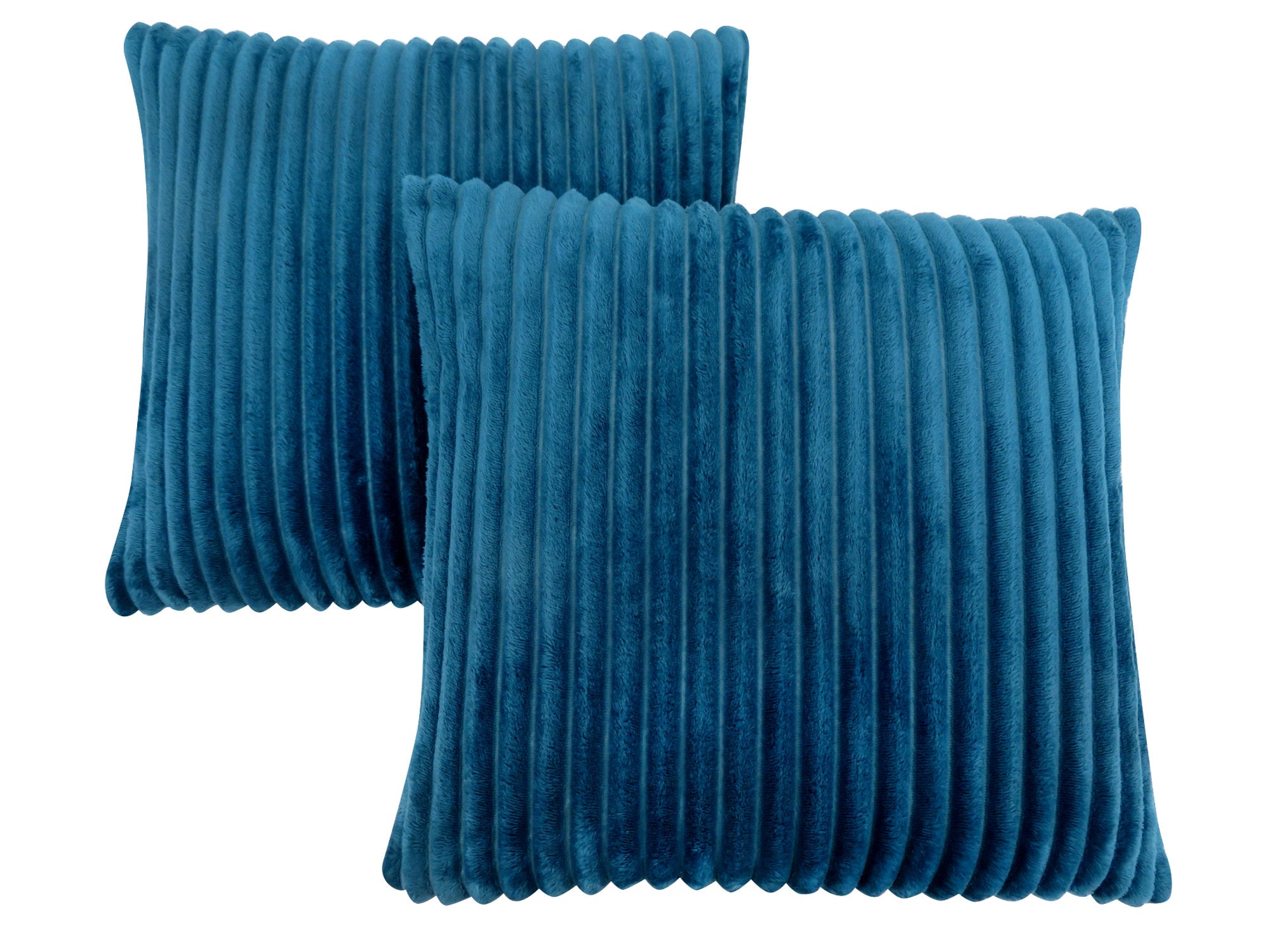 Pillow - 18X 18 / Blue Ultra Soft Ribbed Style / 2Pcs