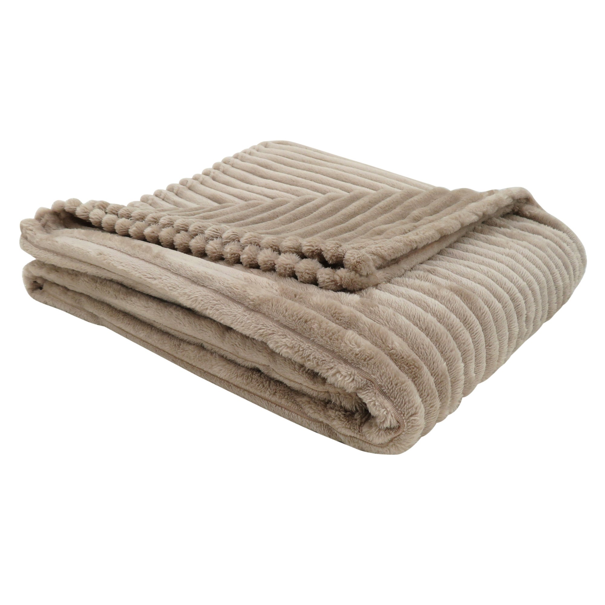 Throw - 60 X 50 / Beige Ultra Soft Ribbed Style