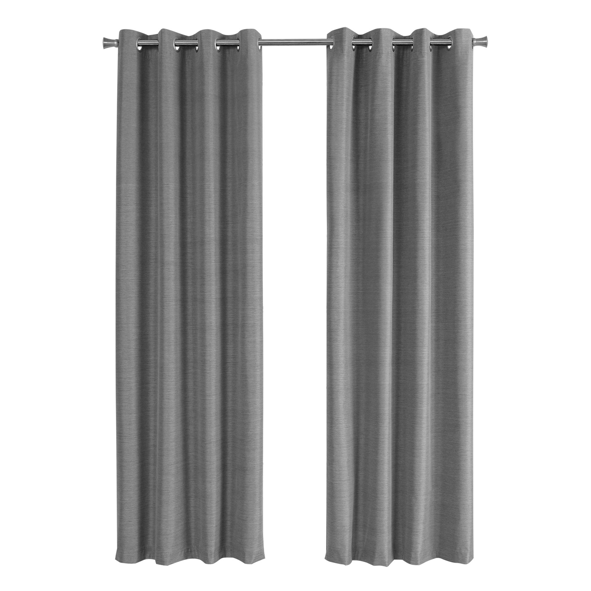 Curtain Panel - 2Pcs / 52W X 84H Grey Solid Blackout