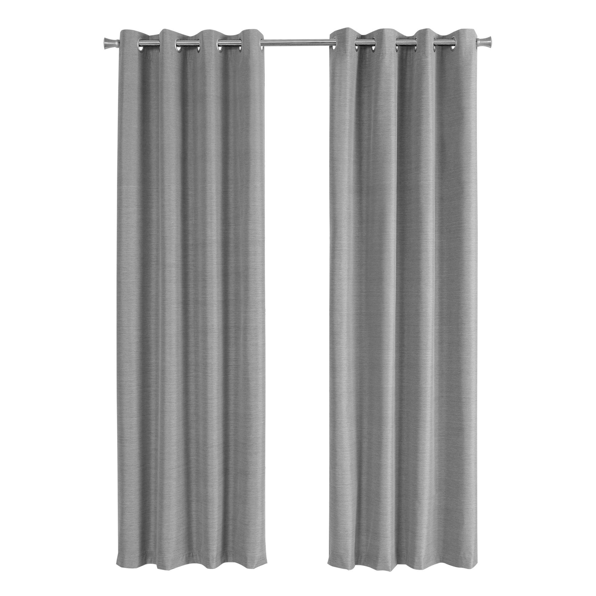 Curtain Panel - 2Pcs / 52W X 95H Grey Solid Blackout