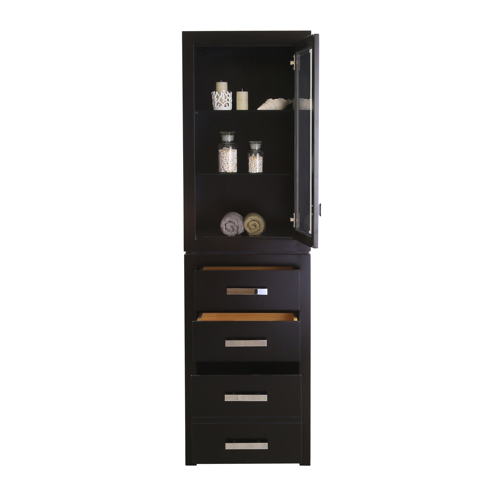 Madison Collection Linen Cabinet In Espresso