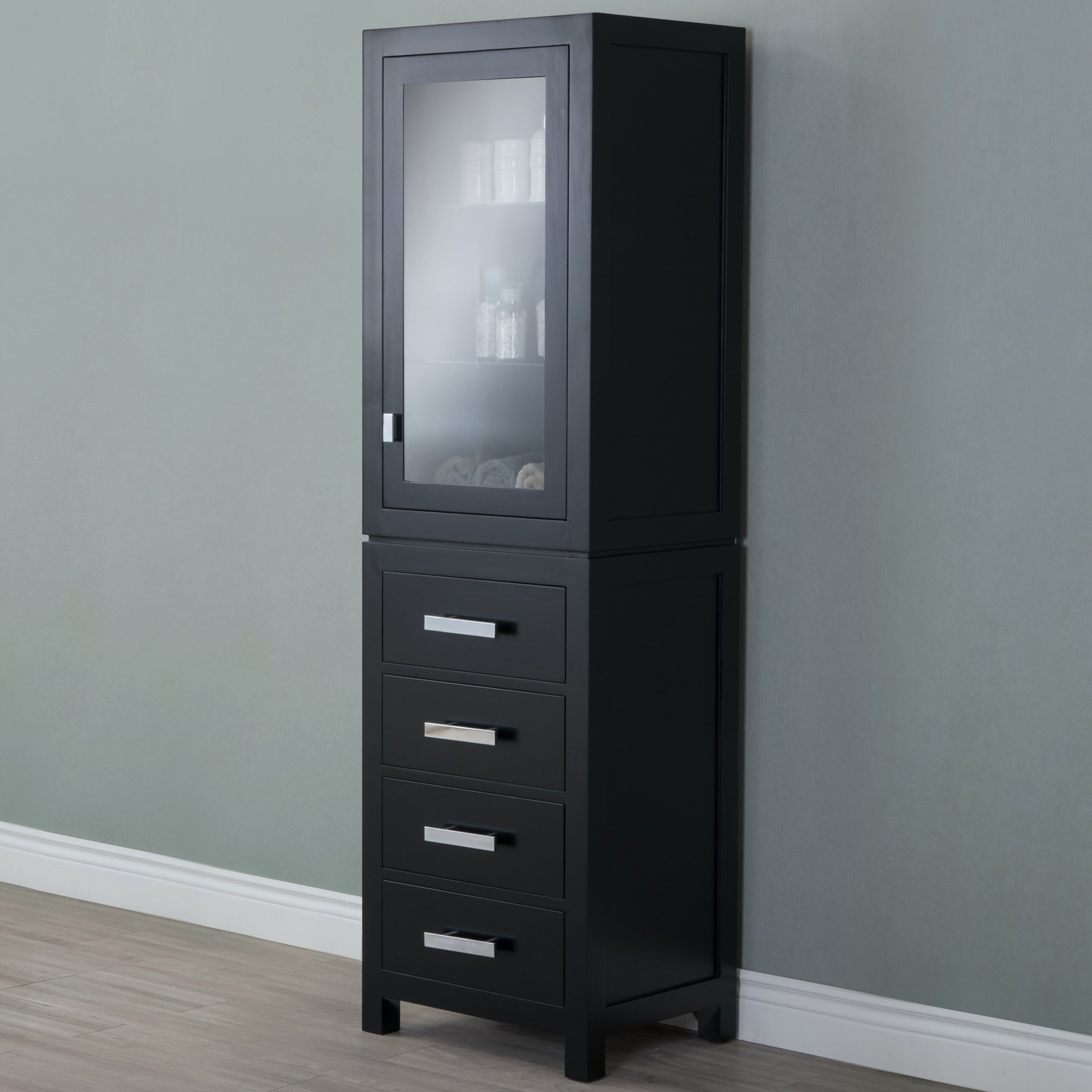 Madison Collection Linen Cabinet In Espresso