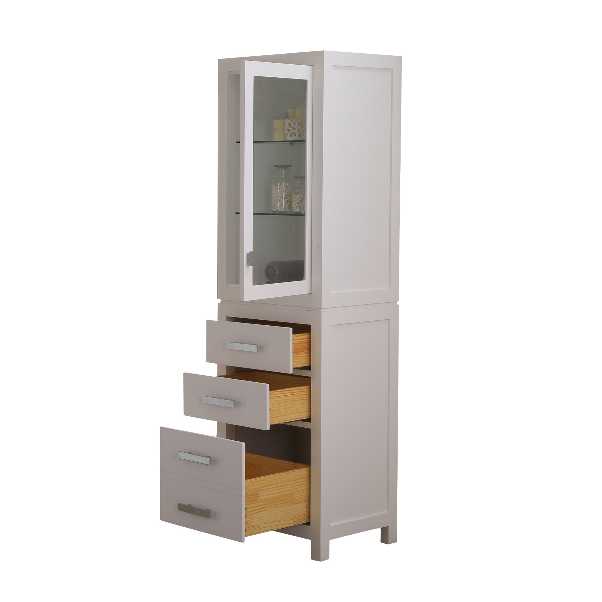 Madison Collection Linen Cabinet In White