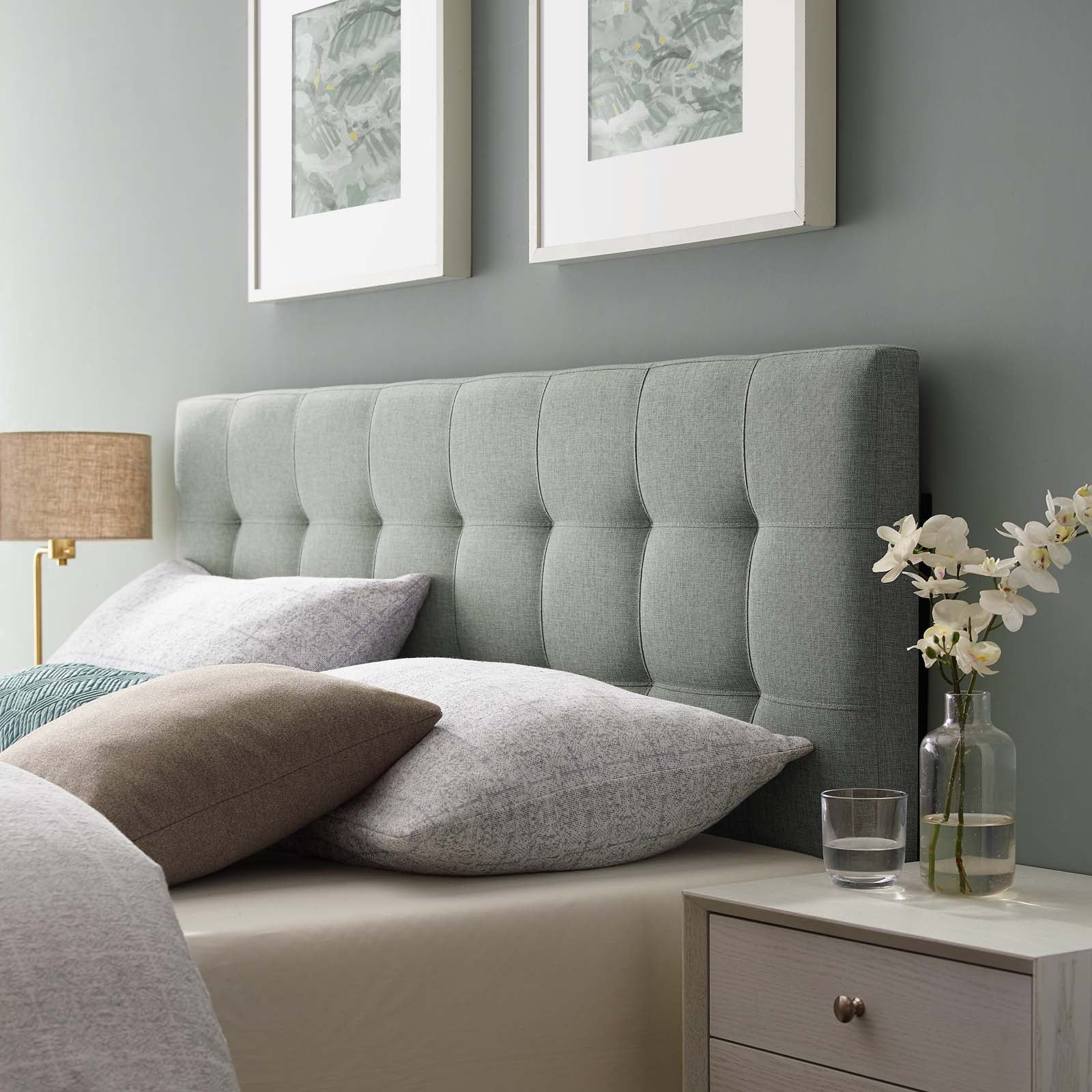 Lily Queen Upholstered Fabric Headboard