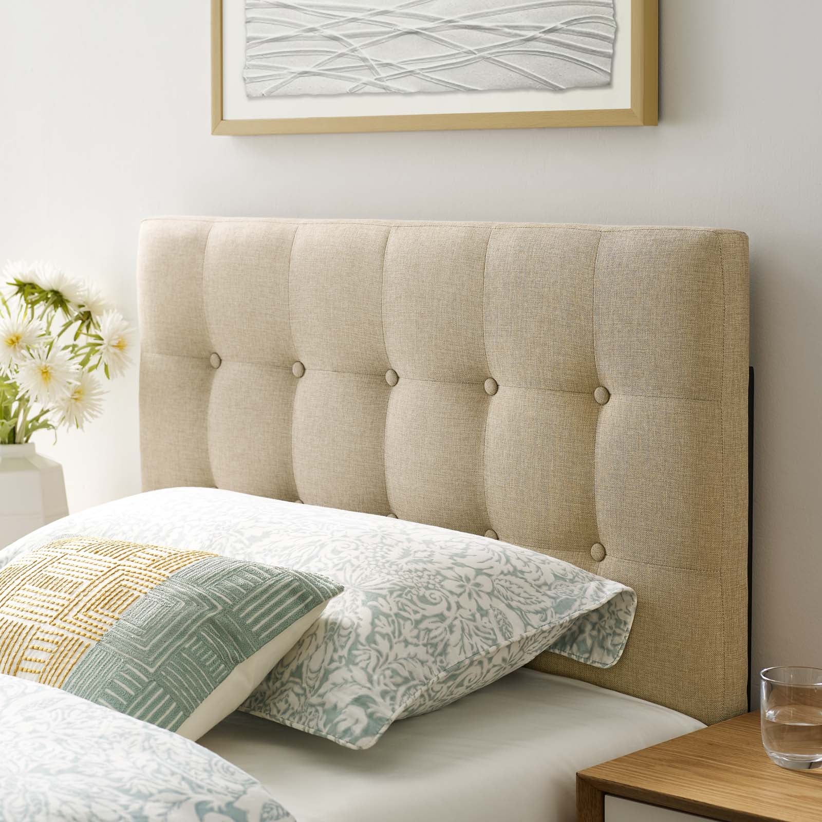 Emily Twin Upholstered Fabric Headboard