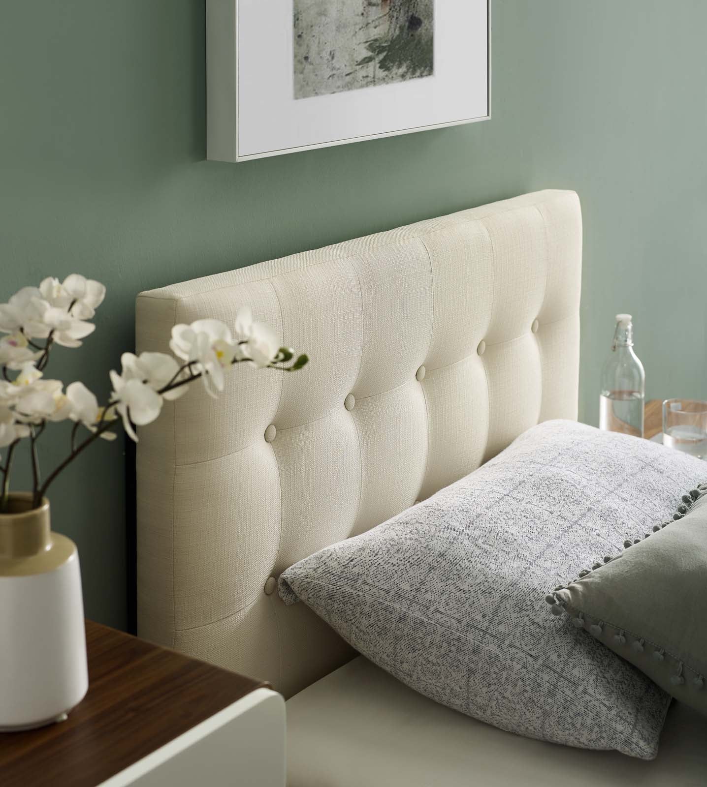 Emily Twin Upholstered Fabric Headboard