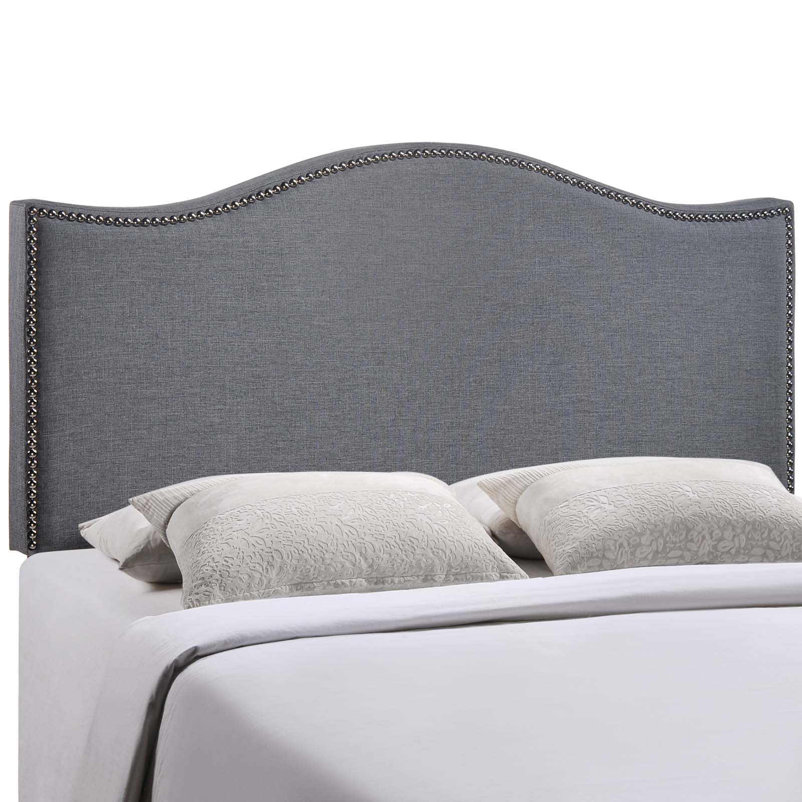 Curl Queen Nailhead Upholstered Headboard