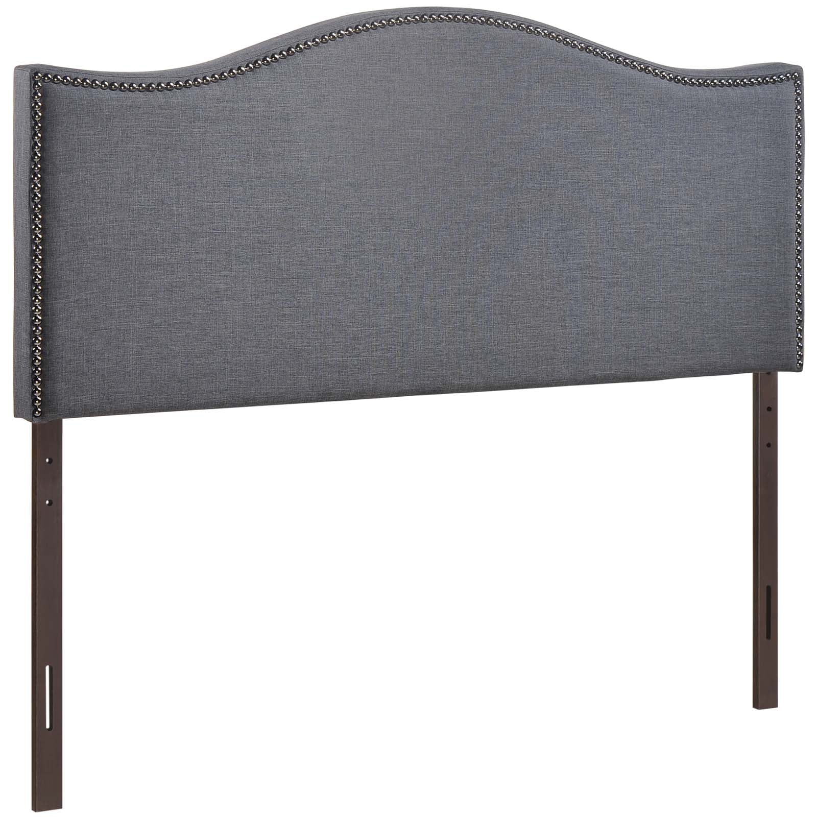 Curl Queen Nailhead Upholstered Headboard