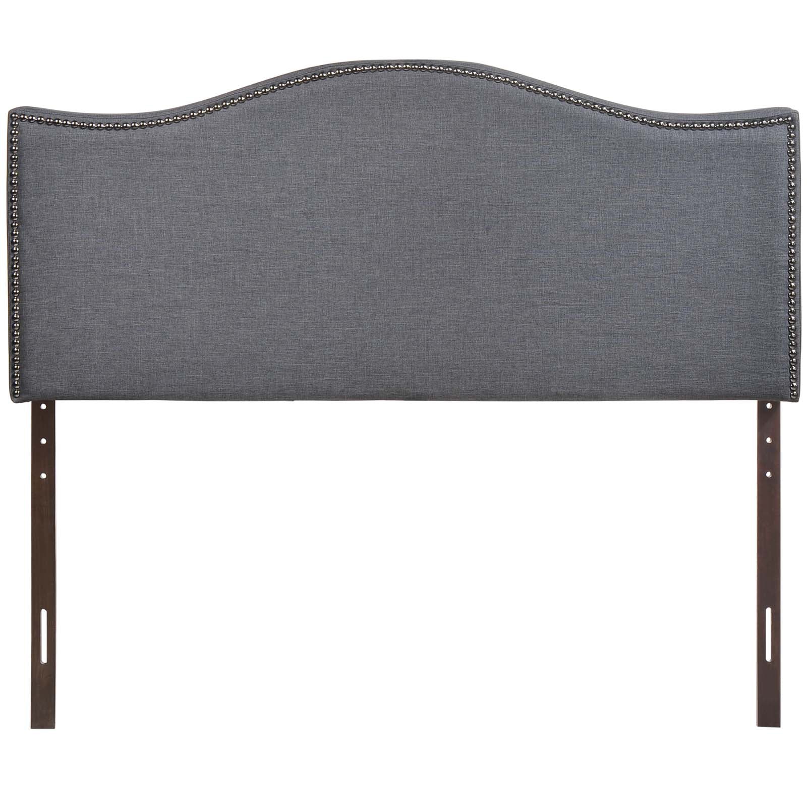 Curl Queen Nailhead Upholstered Headboard