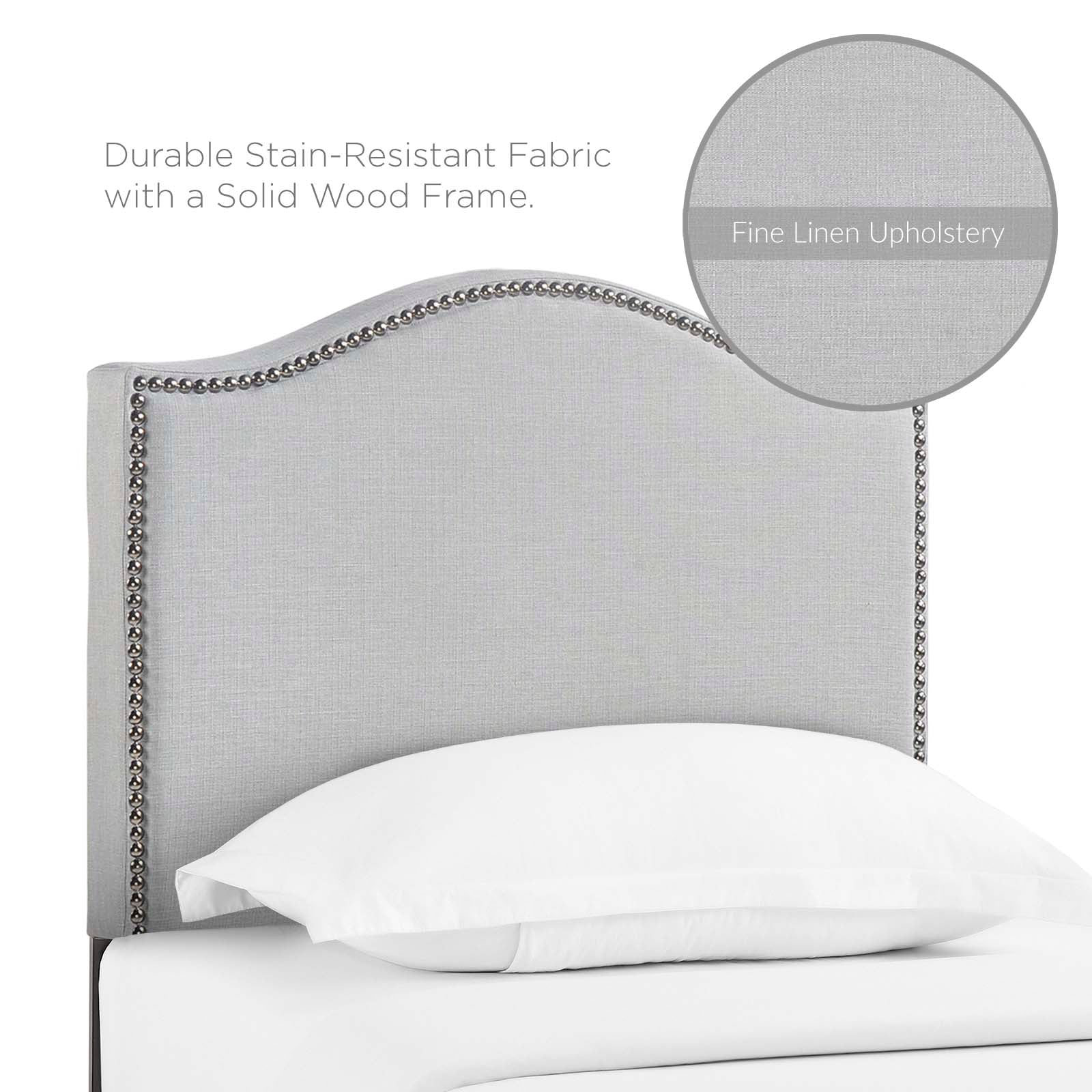 Curl Twin Nailhead Upholstered Headboard