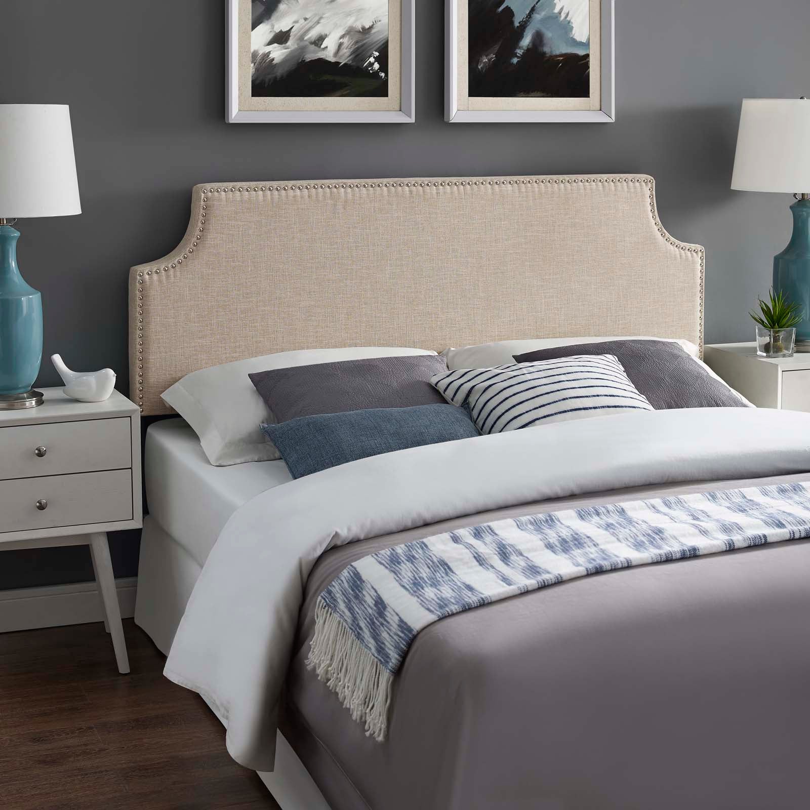 Laura Queen Upholstered Fabric Headboard