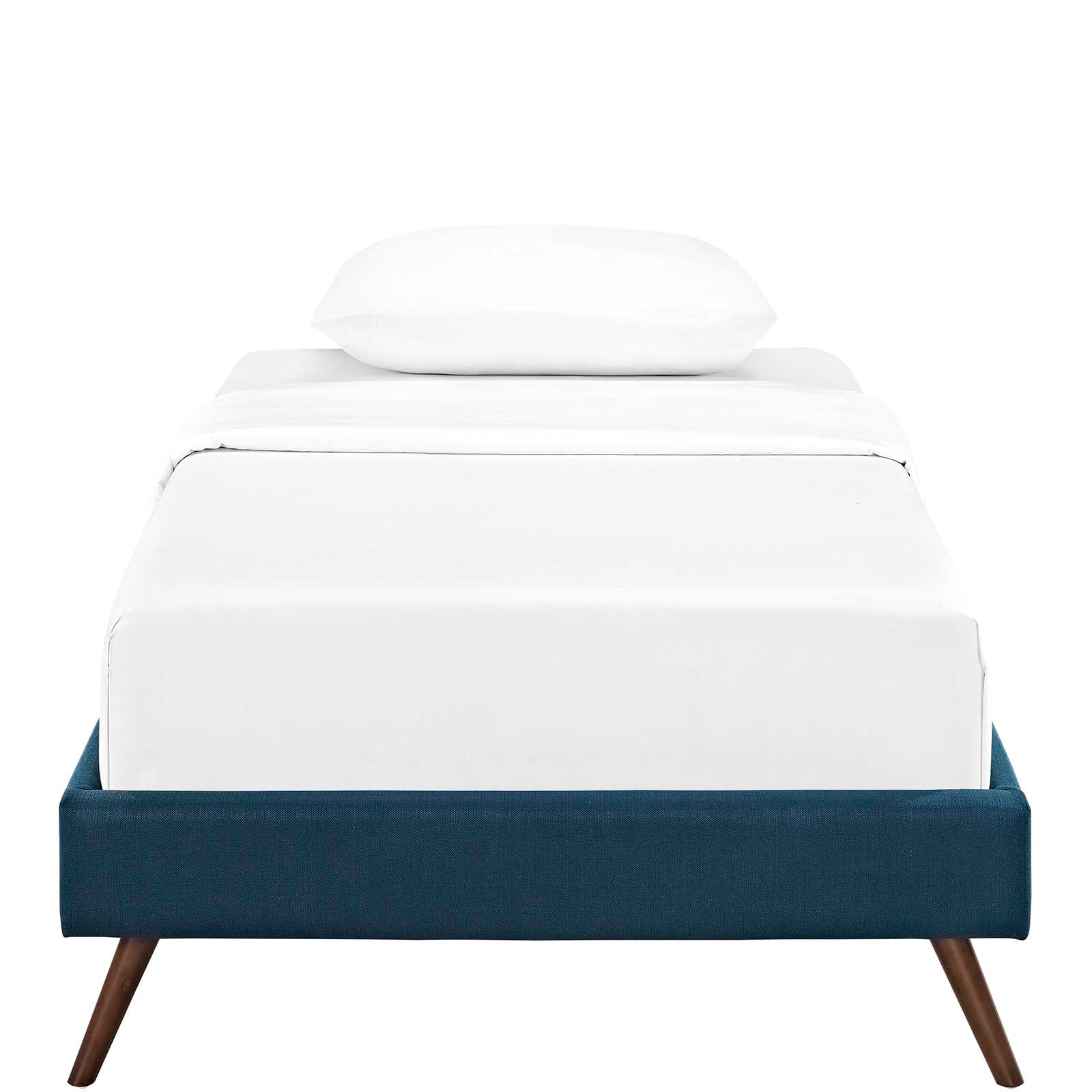 Loryn Twin Fabric Bed Frame with Round Splayed Legs