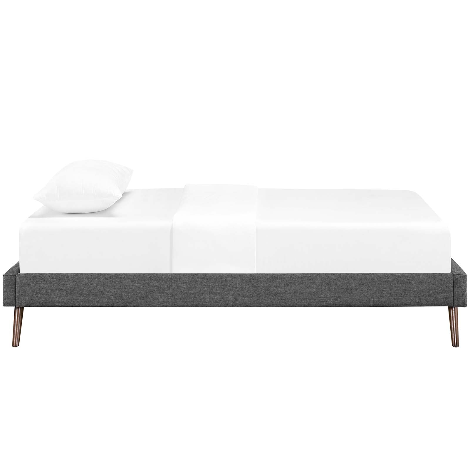 Loryn Twin Fabric Bed Frame with Round Splayed Legs