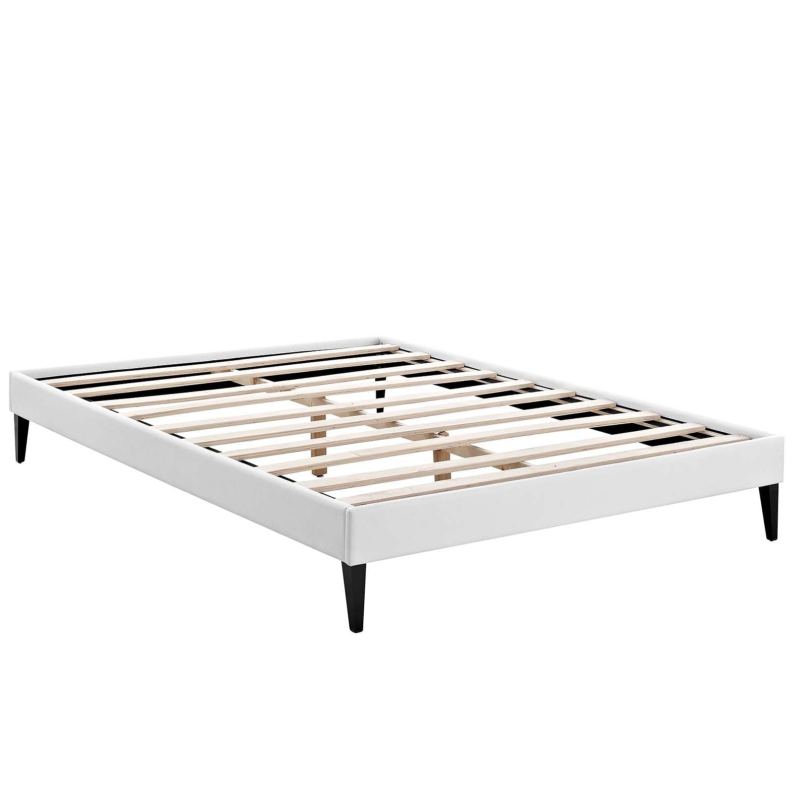 Tessie Queen Vinyl Bed Frame with Squared Tapered Legs