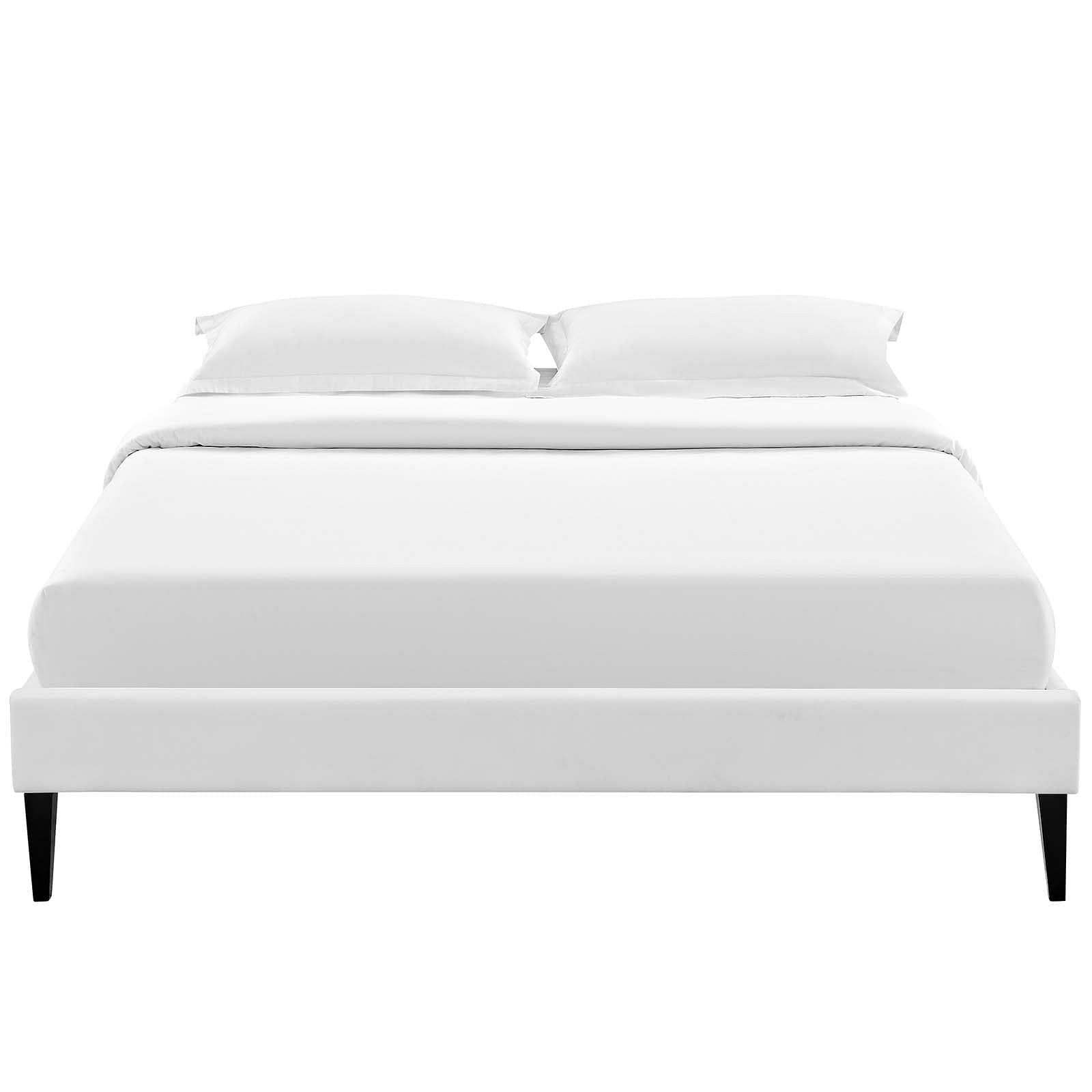 Tessie Queen Vinyl Bed Frame with Squared Tapered Legs