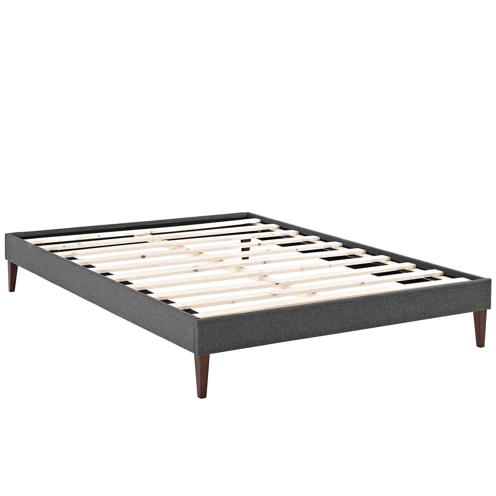 Tessie Queen Fabric Bed Frame with Squared Tapered Legs